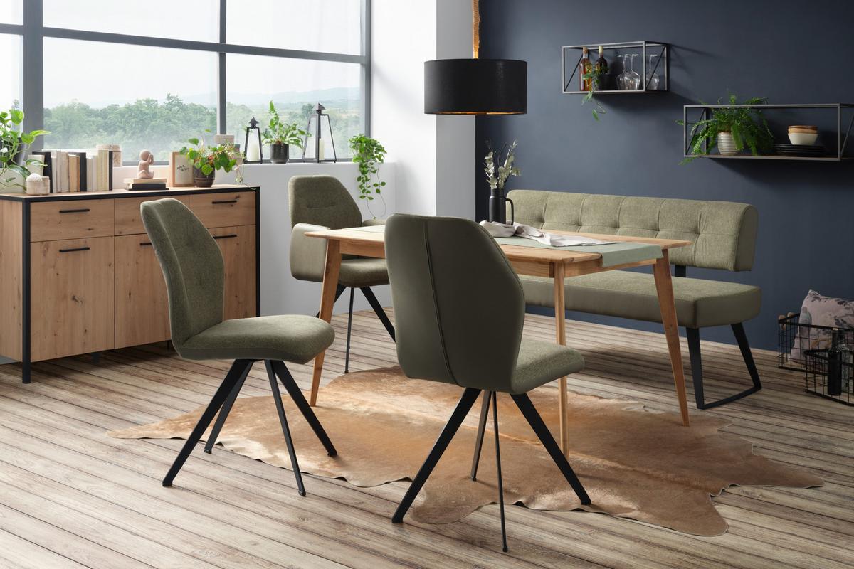 Esstisch aus Wildeiche massiv - Eichefarben, Konventionell, Holz (140/75/90cm) - Zandiara