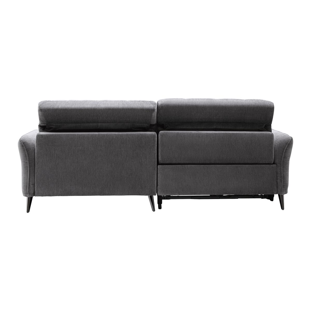 Ecksofa Pisa Anthrazit - Anthrazit/Schwarzchrom, MODERN, Holz/Textil (248/173cm) - Mömax