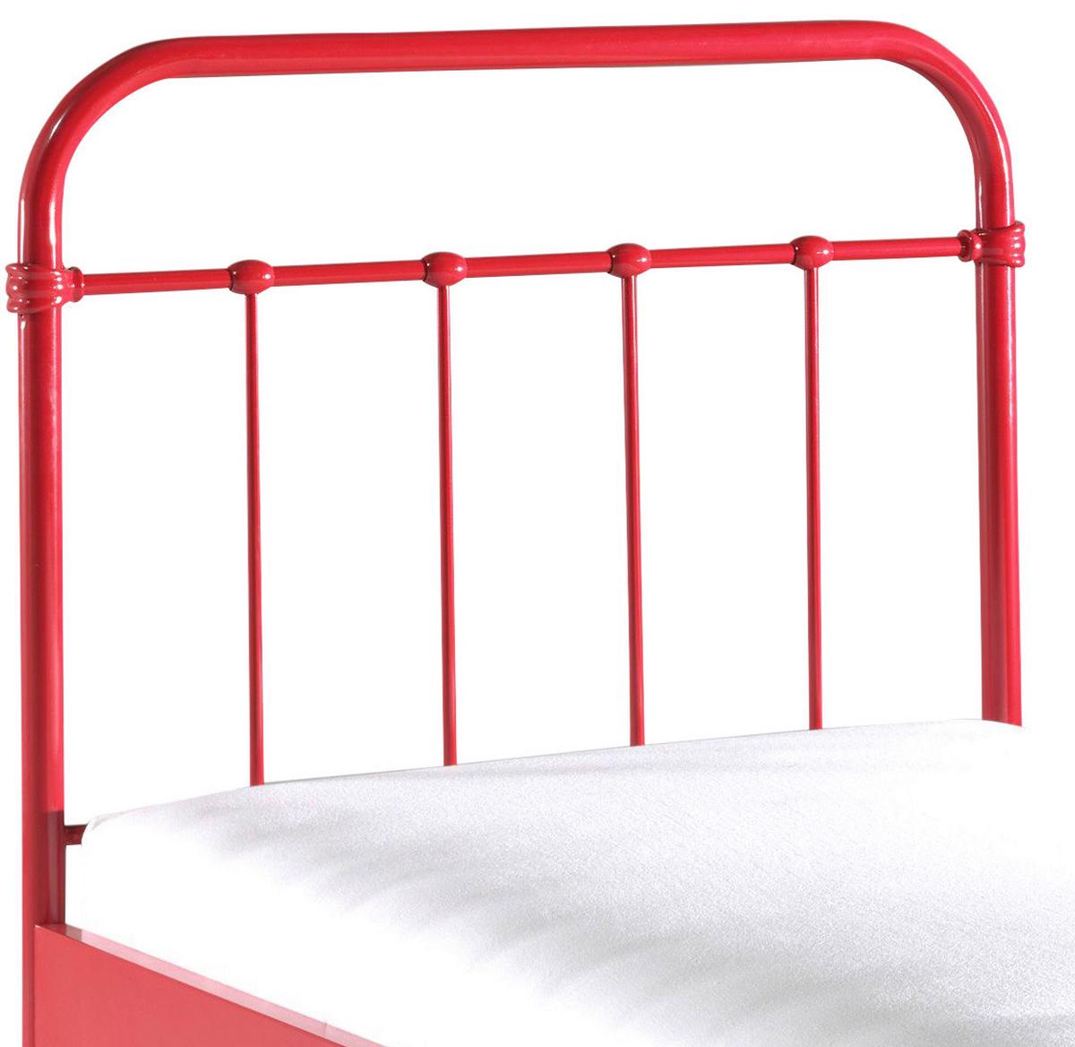 Kinder-/Juniorbett New York ca. 90x200 cm Rot - Rot, ROMANTIK / LANDHAUS, Metall (90/200cm) - MID.YOU