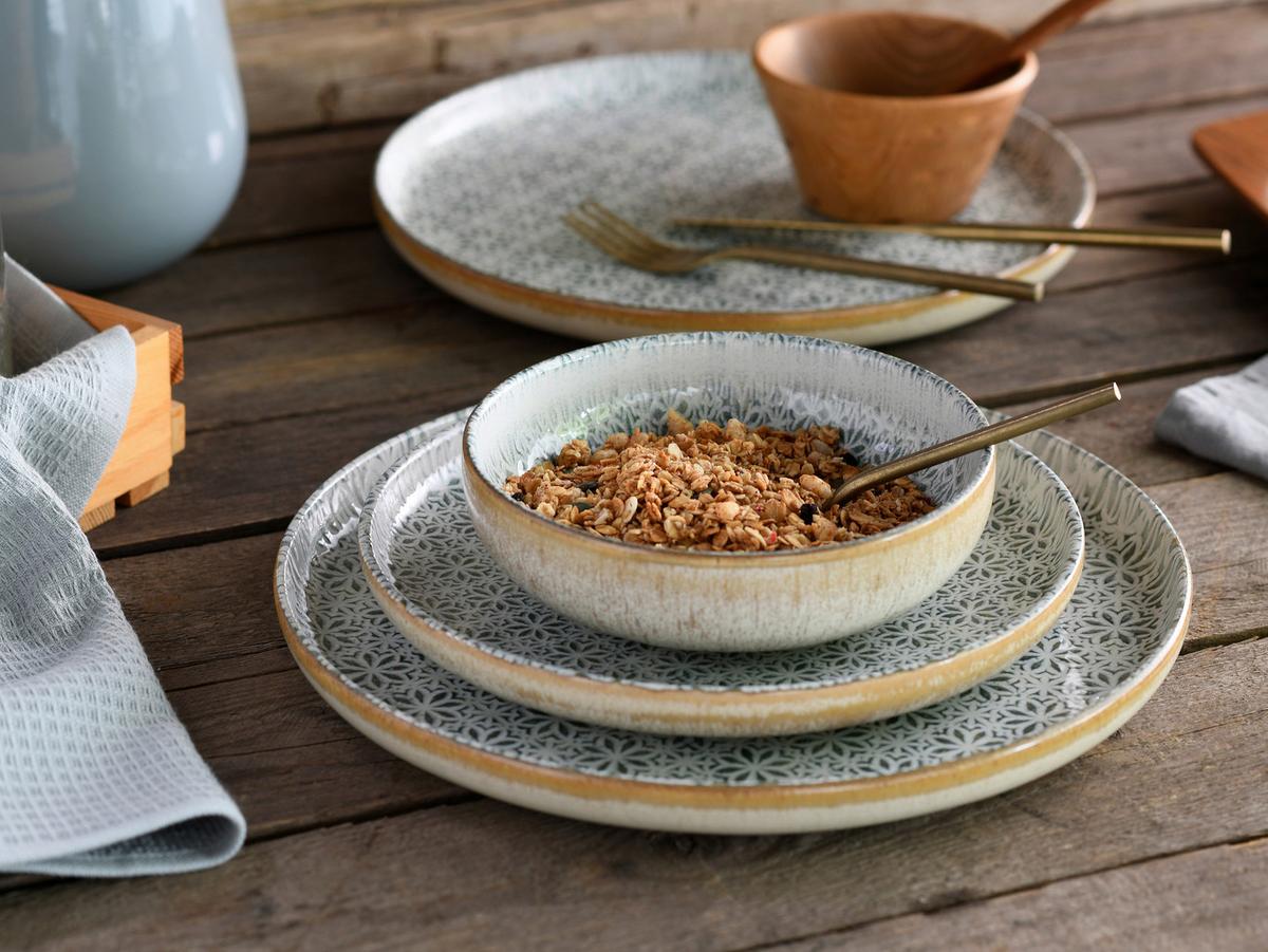 Jedilni Servis Emiliana Grey, 12-Delni - siva/krem barve, Basics, keramika - Creatable