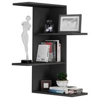 Wandregal Balos Schwarz - Schwarz, MODERN, Holzwerkstoff (45/77/45cm) - MID.YOU