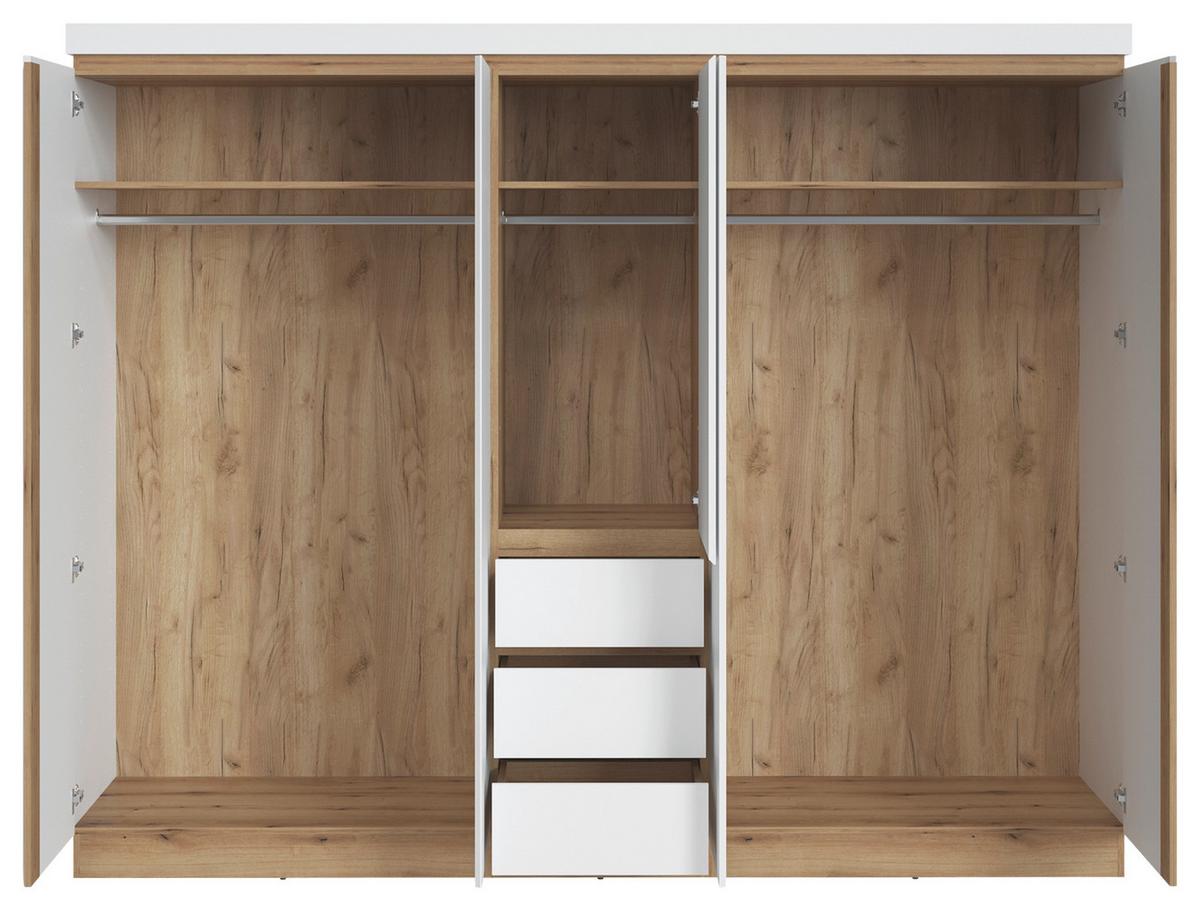 Ormar S Klasičnim Vratima Calabria - bijela/boje hrasta, Moderno, drvni materijal (264,4/211,6/60cm) - Modern Living