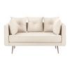 Sofa Luis Beige Samt - Beige/Roségold, MODERN, Holz/Textil (155/87/87cm) - Bessagi Home