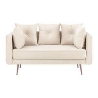 Sofa Luis Beige Samt - Beige/Roségold, MODERN, Holz/Textil (155/87/87cm) - Bessagi Home