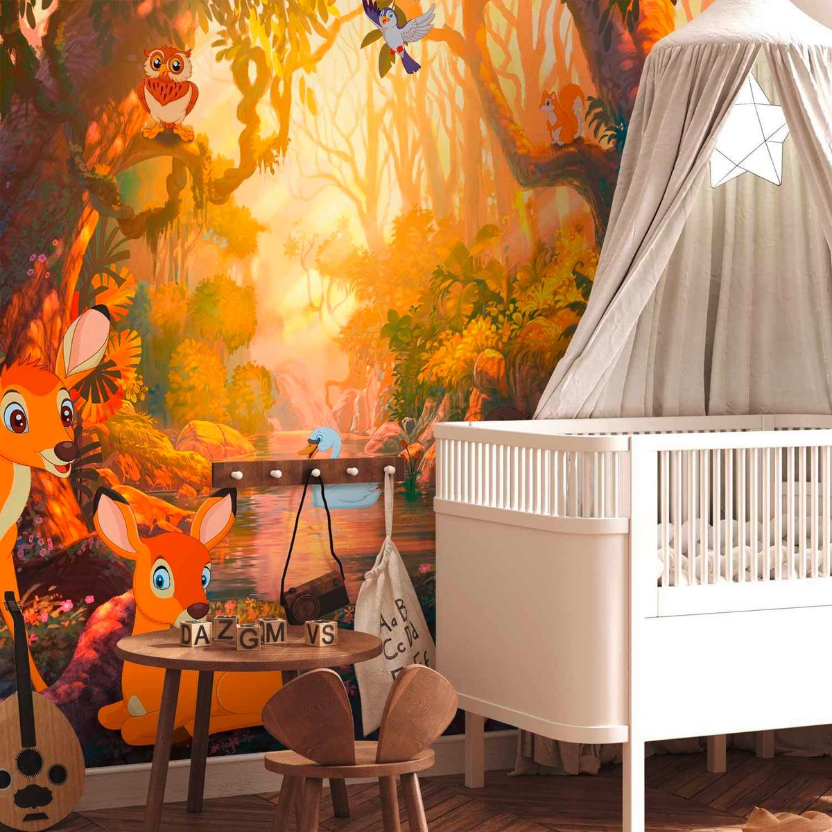 Fototapeta Animals In The Forest, 200x140cm - večbarvno, Basics, tekstil (200/140cm) - artgeist