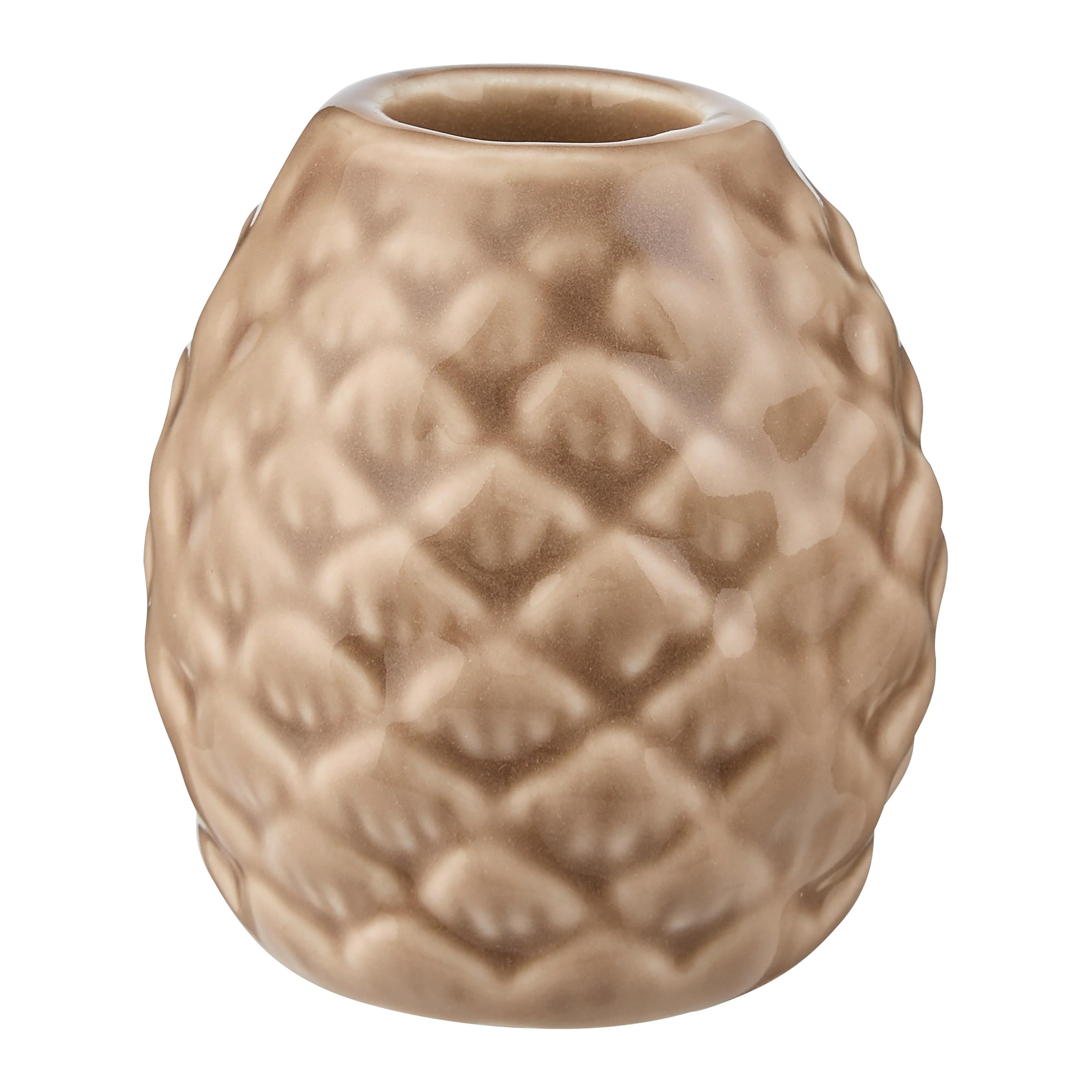 Kerzenhalter Pinecone Braun - Braun, KONVENTIONELL, Keramik (5,5/6cm) - Mömax
