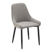 Stuhl Enna Grau Samt Gepolstert - Schwarz/Grau, MODERN, Holz/Textil (48/85/58cm) - Bessagi Home
