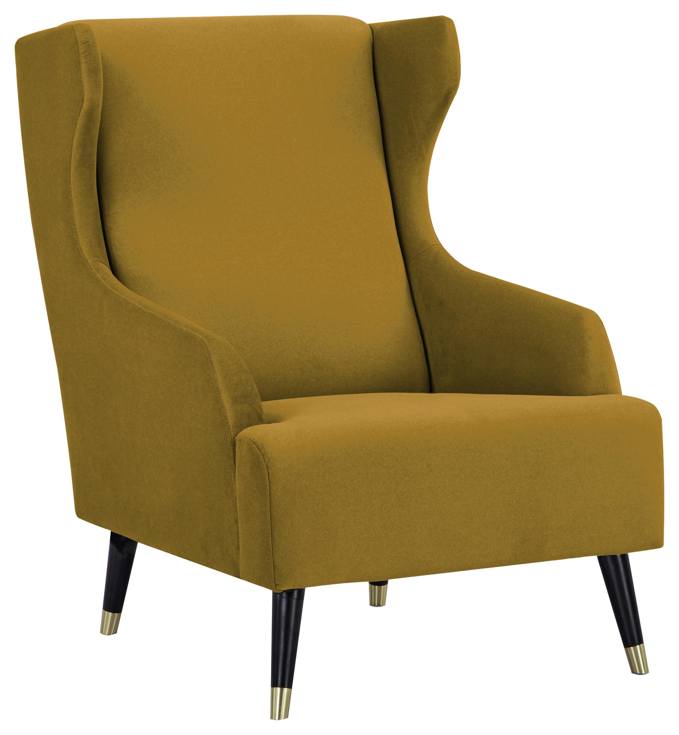 Fotelja Tiffany - žuta/crna, Moderno, tekstil/drvo (71/102/95cm) - Mömax