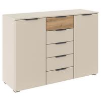 Kommode Ellmau Champagner/Eiche Artisan - Champagner/Alufarben, KONVENTIONELL, Holzwerkstoff/Kunststoff (120/84/40cm) - Premium Living