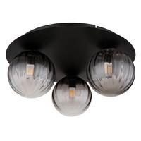 Deckenleuchte Dallerta Schwarz max. 10 Watt - Klar/Schwarz, Design, Glas/Metall (35/15cm) - Globo