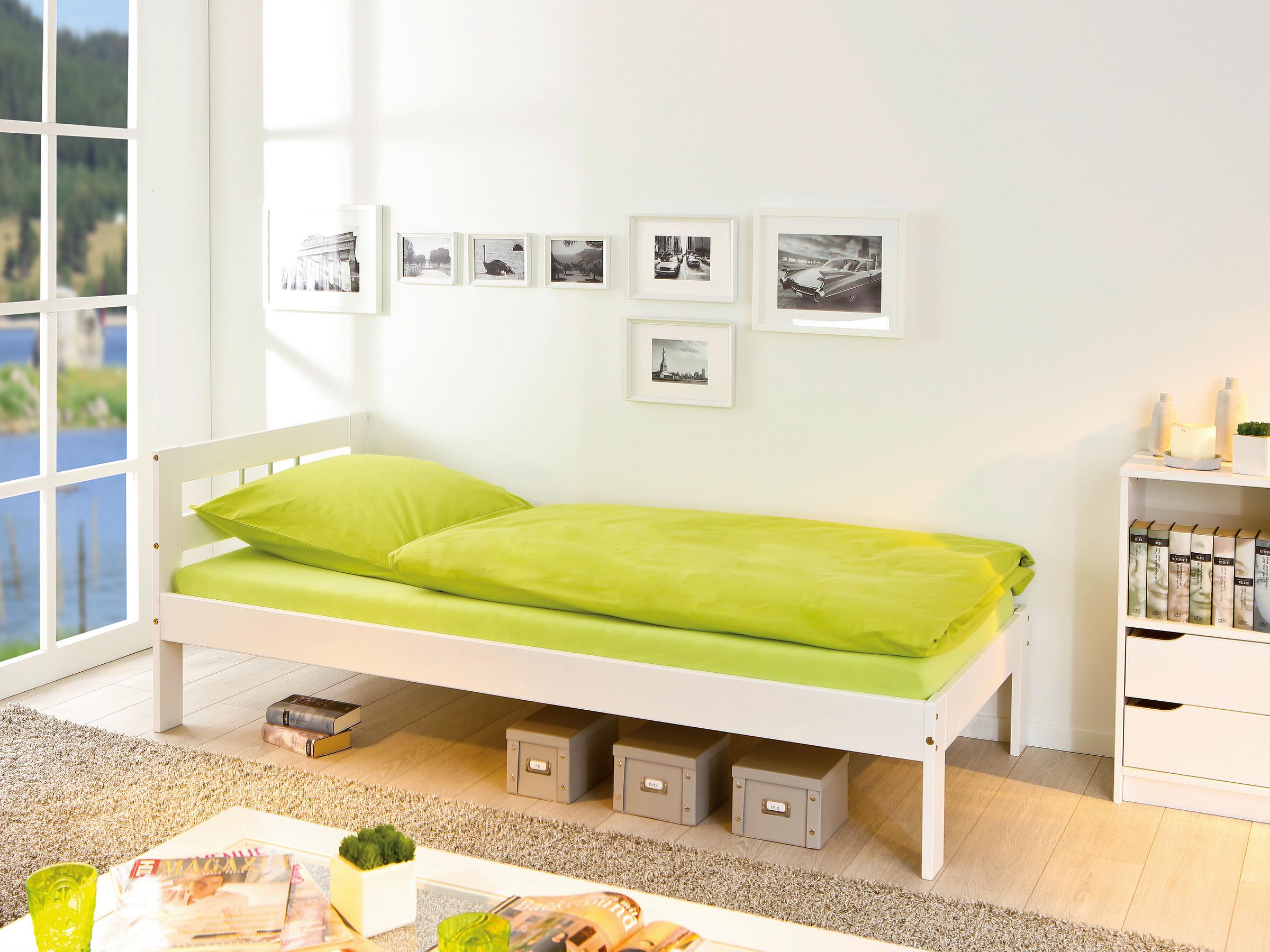 Postelja Billy, Bela, Masiven Bor, 90x200 - bela, Konvencionalno, les (90/200cm) - MID.YOU