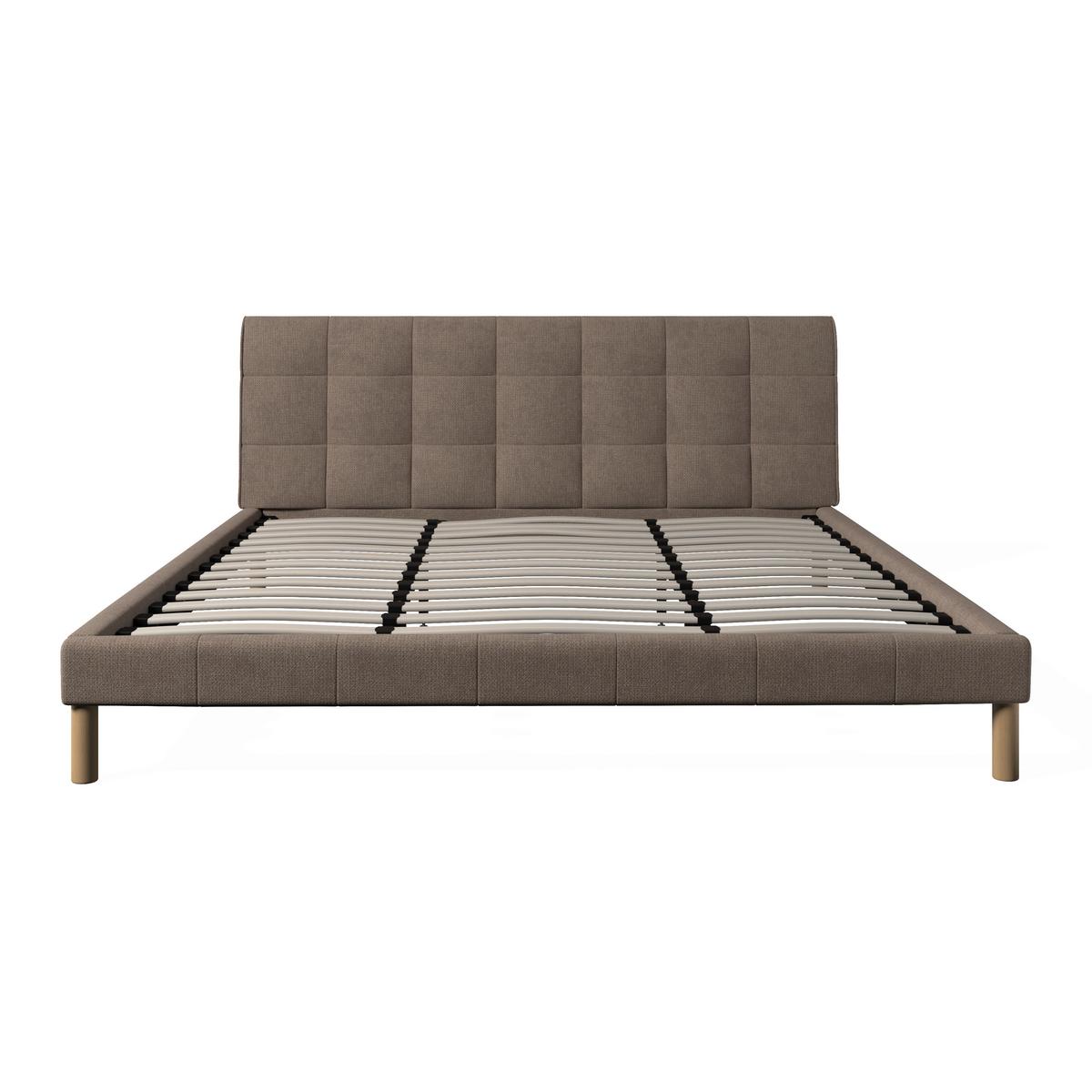 Oblazinjena Postelja Mara - sivobež/naravne barve, Moderno, kovina/tekstil (180/200cm) - Bessagi Home