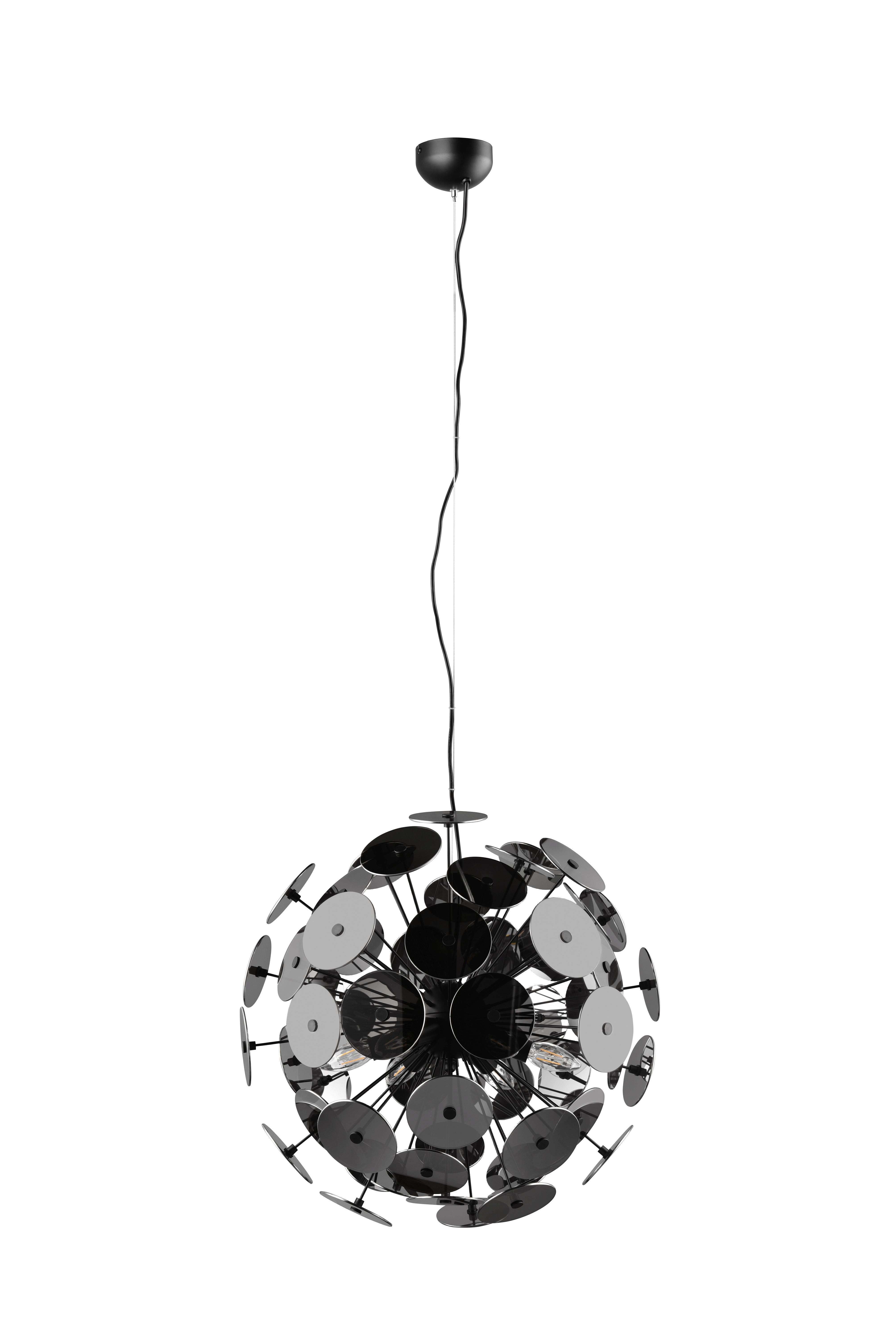 Pendelleuchte Discalgo in Schwarz/Chom max. 40 Watt - Chromfarben/Schwarz, Design, Glas/Metall (54/150cm) - Trio Leuchten