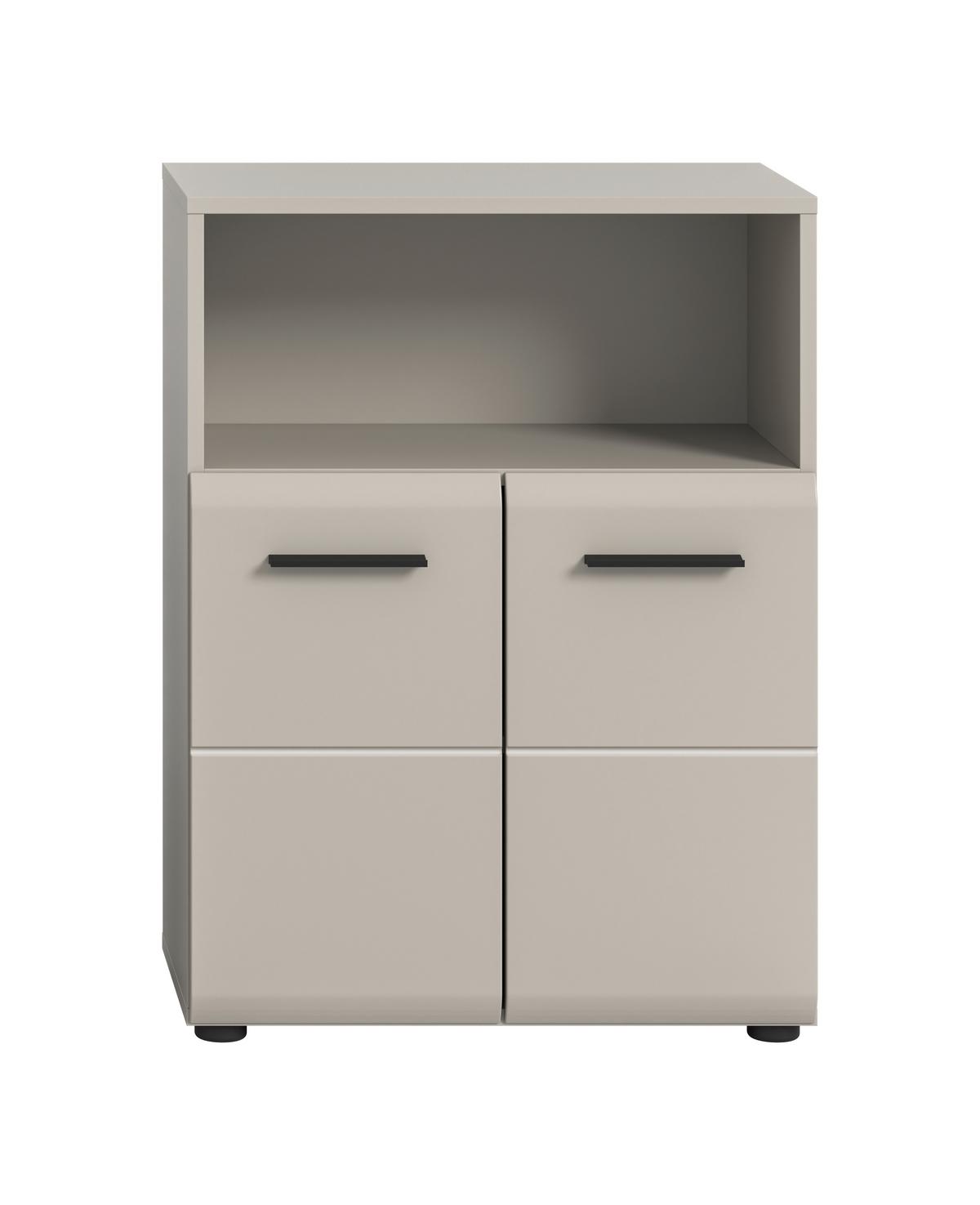 Midischrank Ice Kaschmir - Kaschmir/Schwarz, Trend, Holzwerkstoff/Kunststoff (60/80/30cm) - MID.YOU