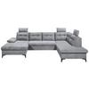 Wohnlandschaft Durban U ca. 170x324x218 cm Grau - Schwarz/Grau, KONVENTIONELL, Kunststoff/Textil (170/324/218cm) - MID.YOU