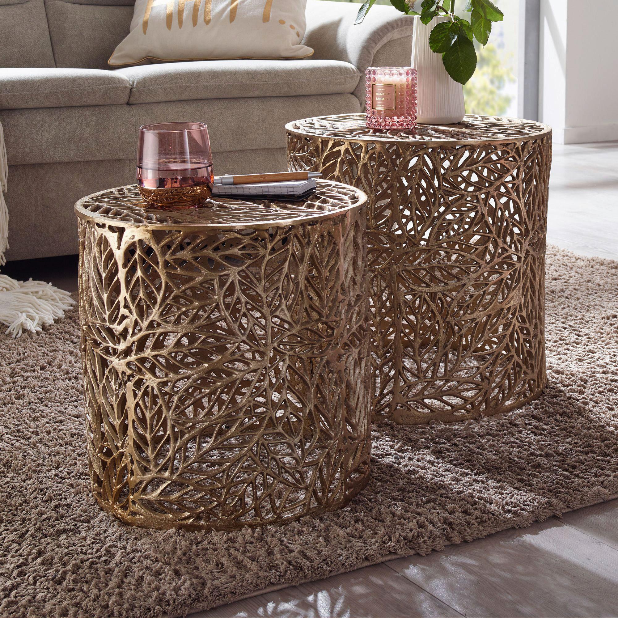 Set Miz Wohnling - zlate barve, Design, kovina (41/42/41cm) - MID.YOU