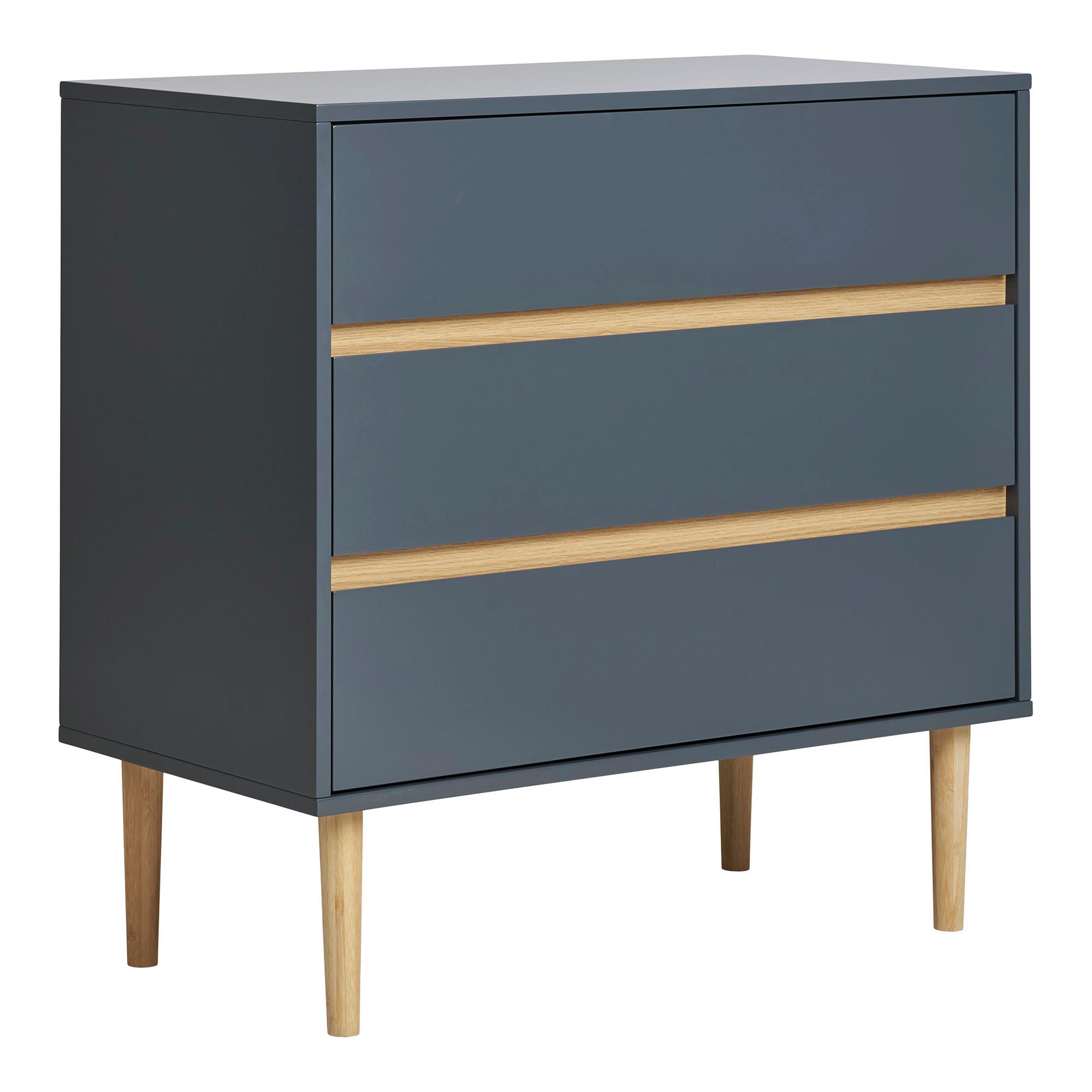 Kommode Bisley Dunkelgrau - Dunkelgrau/Kieferfarben, Design, Holz/Holzwerkstoff (80/80/40cm) - MID.YOU