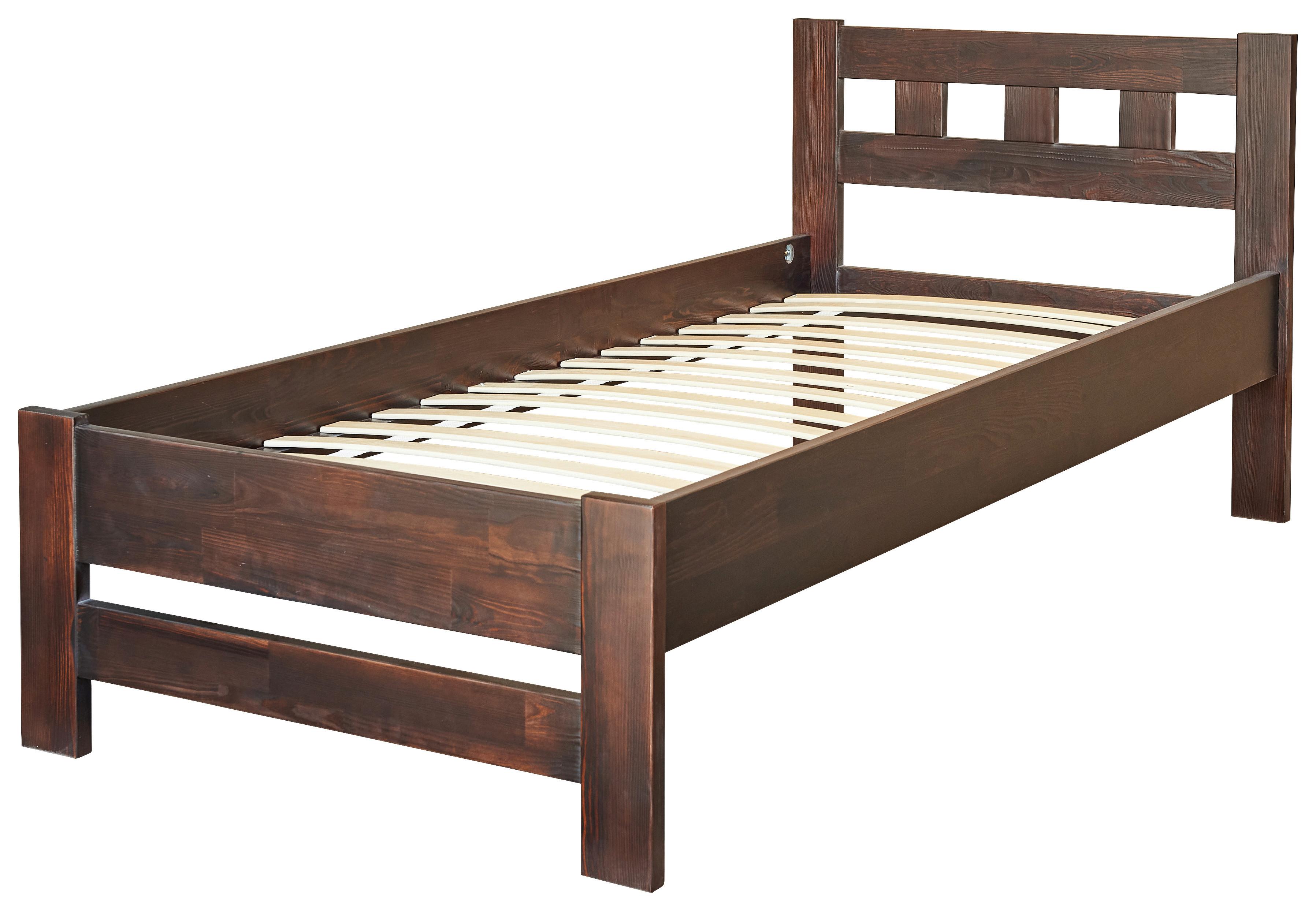 Ágy Tömörfa 90x200cm Verona New - sötétbarna, Konventionell, fa (90/200cm)