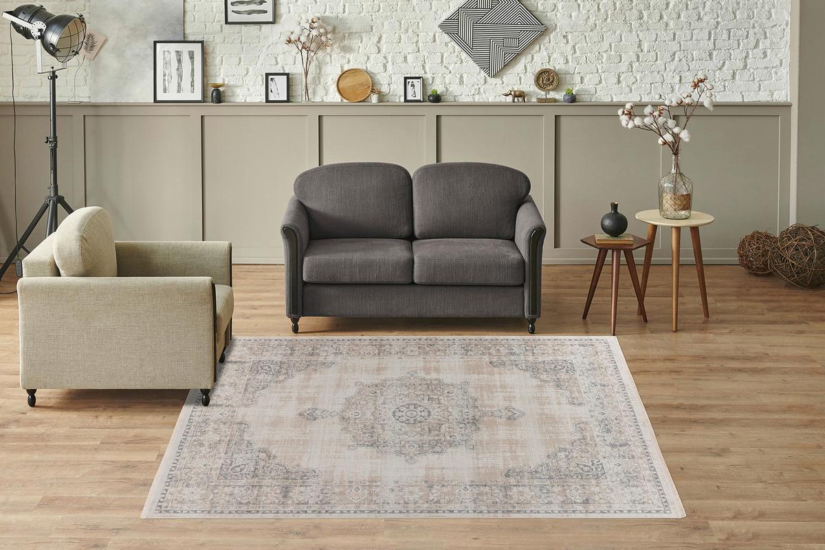 Vintage-teppich Dilan 100 - Grau, Konventionell, Textil (120/170cm) - Kayoom