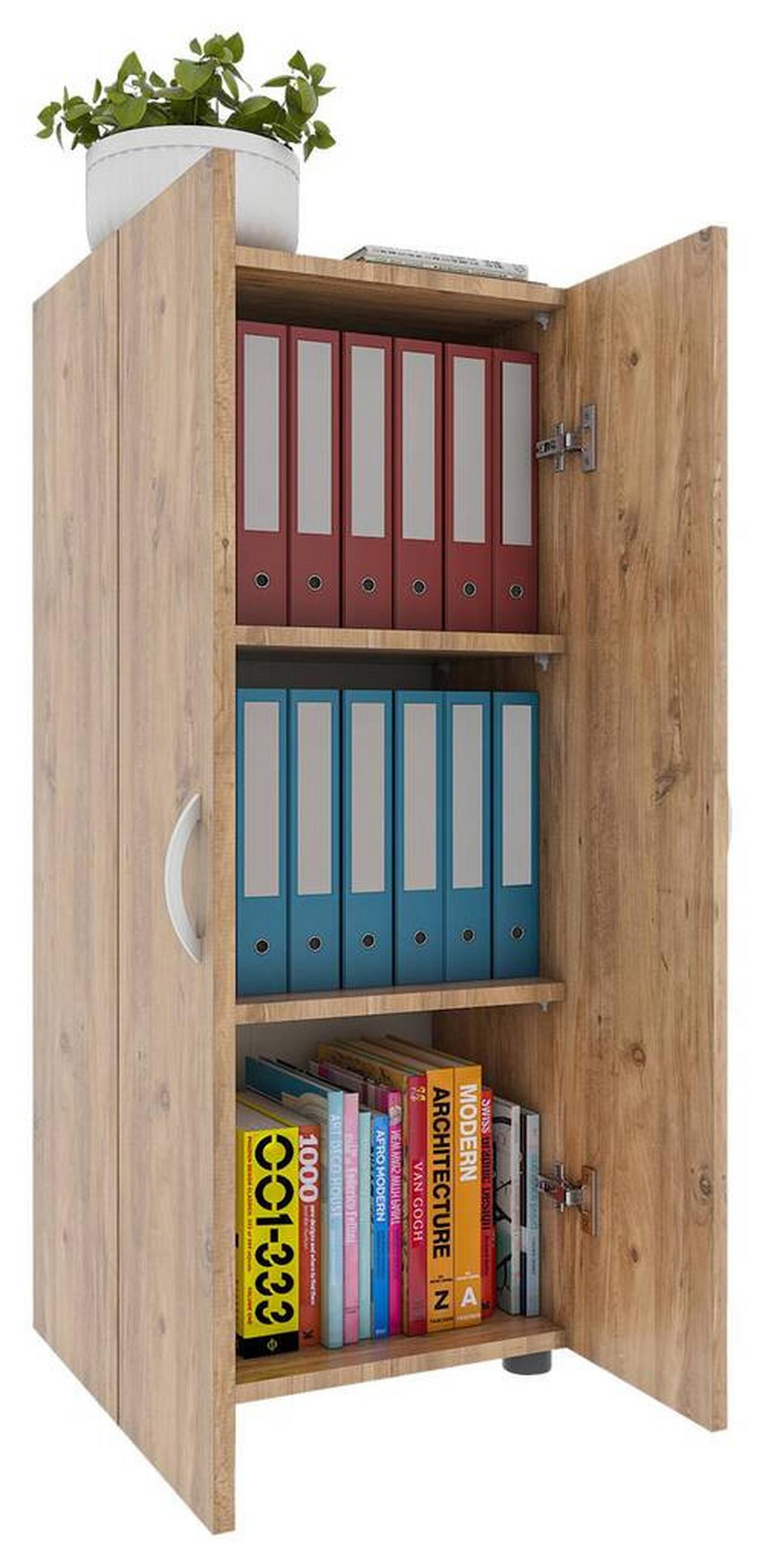 Pisarniška Omara Ulas 3, Hrast - medeni hrast, Moderno, leseni material (49/108/34cm) - MID.YOU