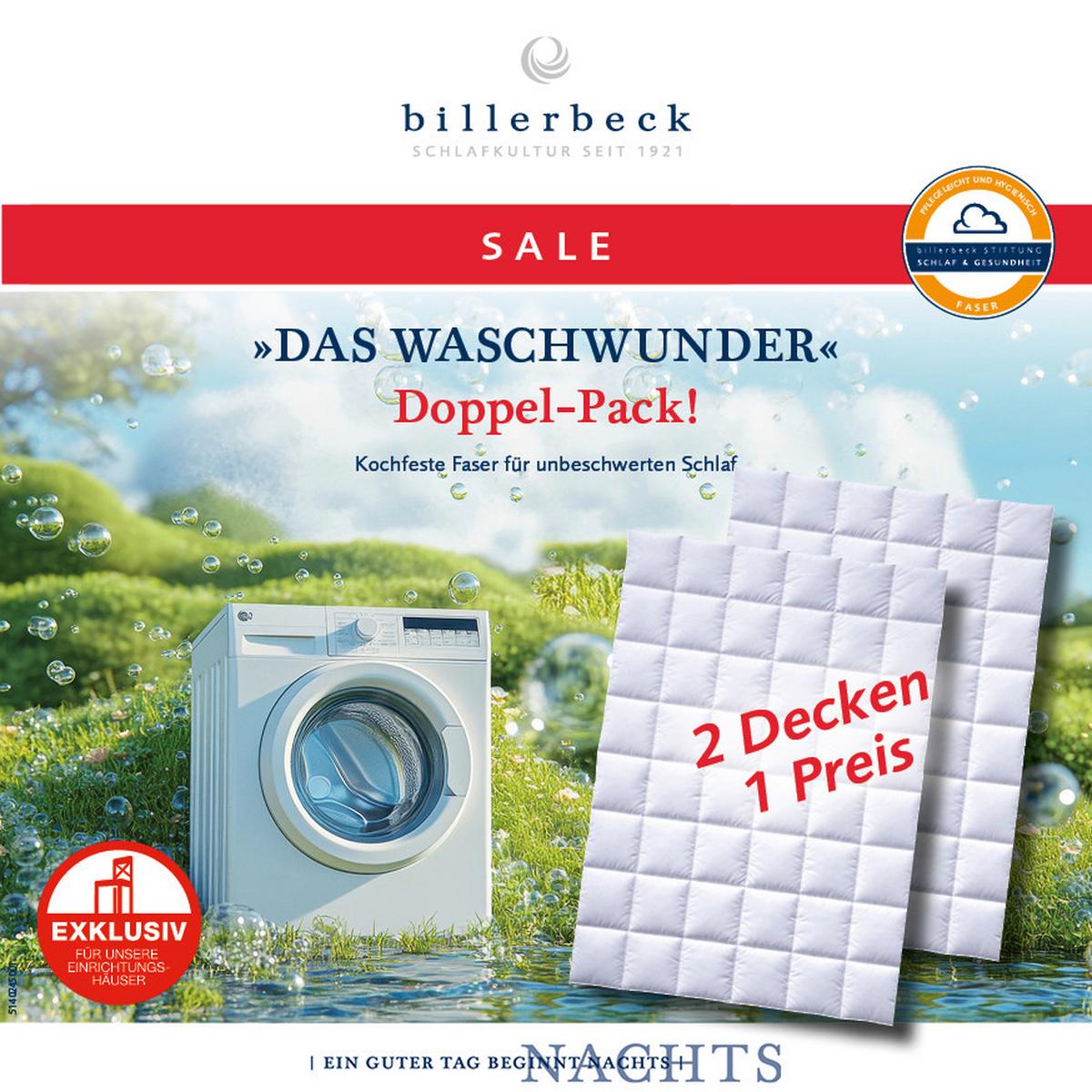 KOMPLET POŚCIELI DAS WASCHWUNDER - biały, Basics (135/200cm) - Billerbeck