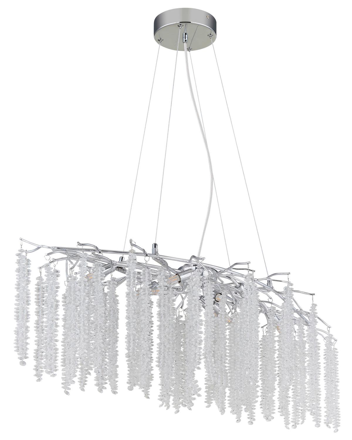 Svjetiljka Viseća Laverne - prozirno/boje kroma, Konvencionalno, metal/plastika (100/40/120cm) - Globo