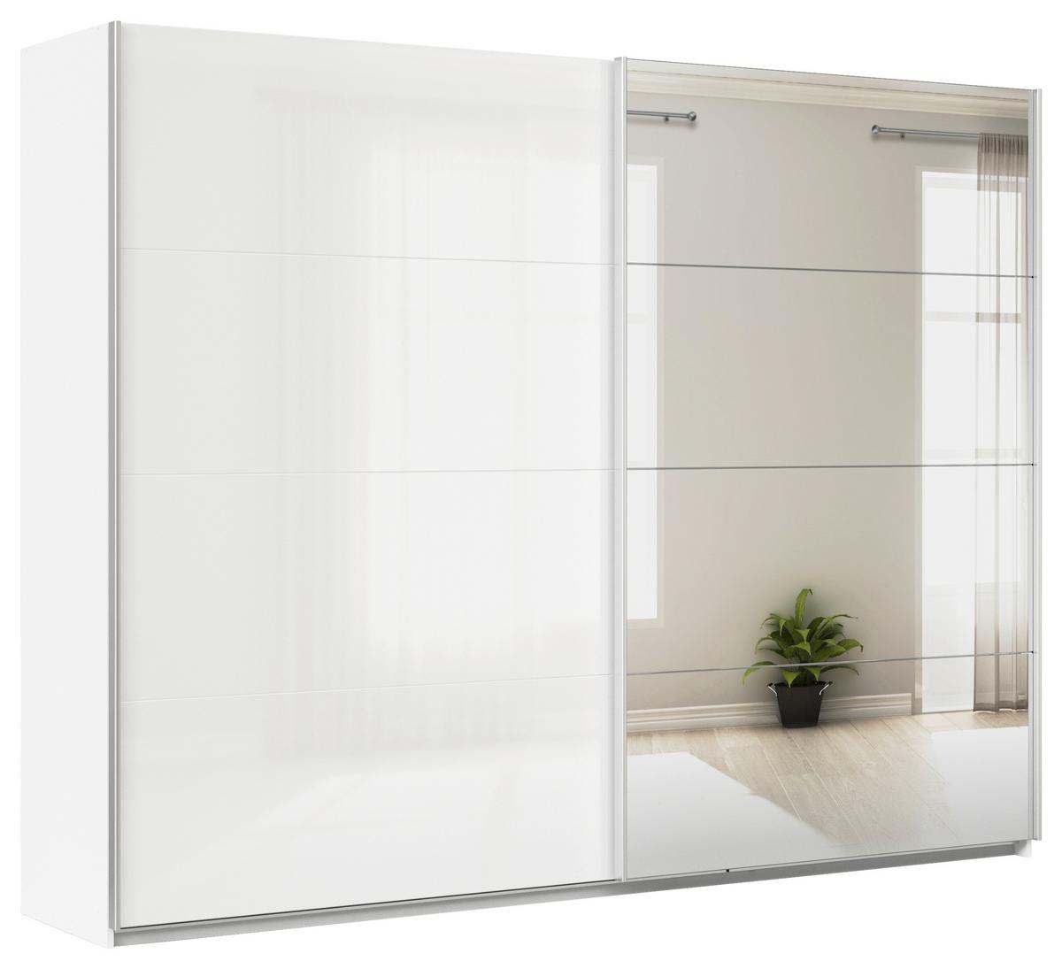 DULAP USI CULISANTE FELDKIRCH - argintiu/alb, Modern, material pe bază de lemn (271/210/62cm)