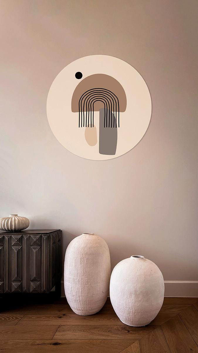 METALLBILD ABSTRACT GEOMETRIC DESIGN - Beige/Braun, Basics, Metall (60/0,3cm)