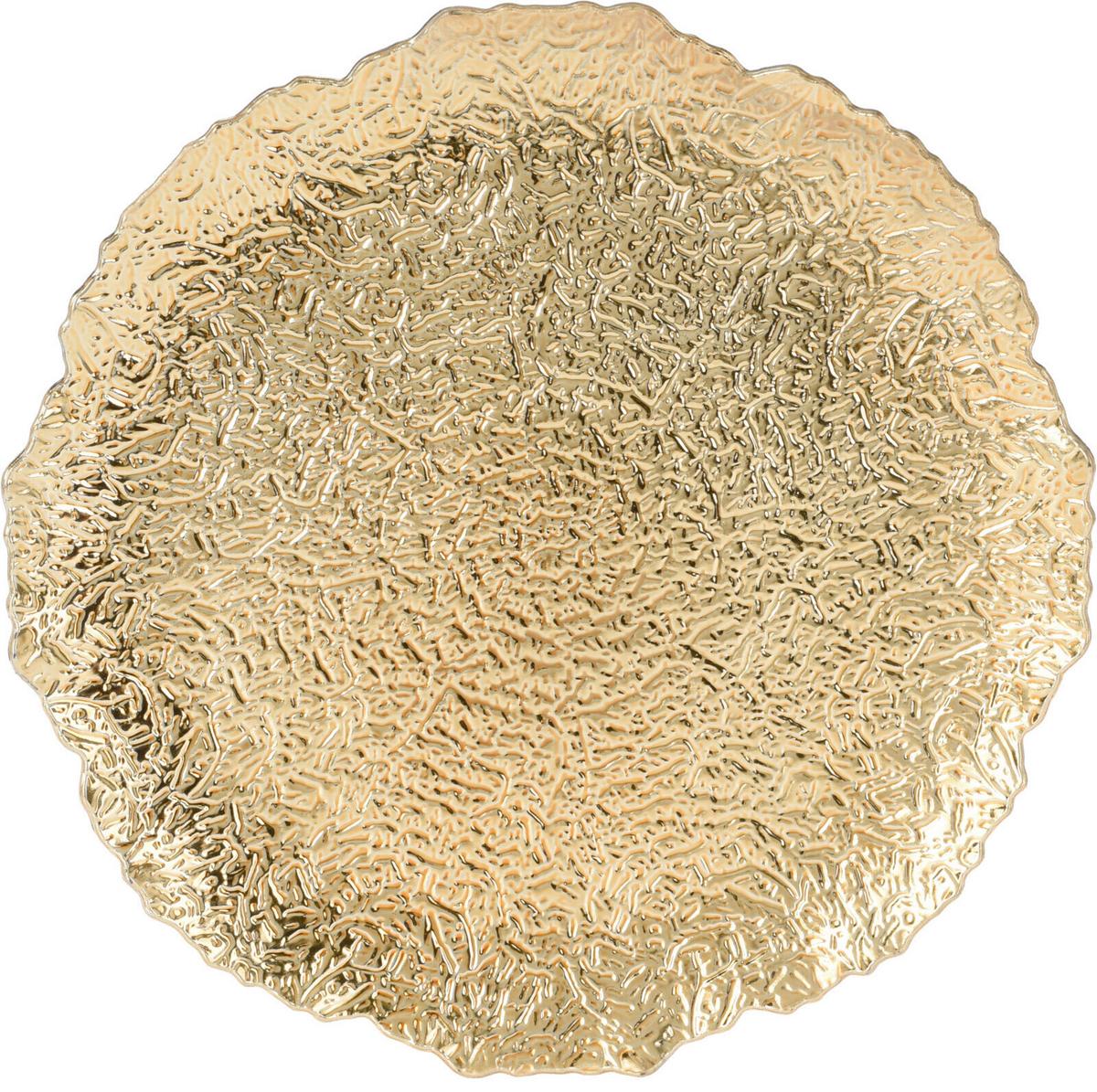 Dísztál Organic Gold - aranyszínű, műanyag (33/1,5cm)