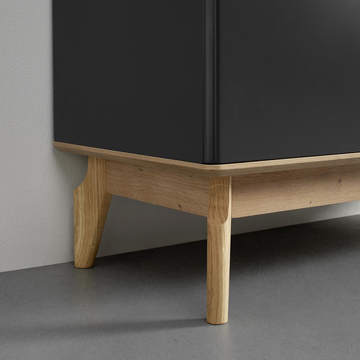Sideboard Fosco Grau/Eichefarben Echtholz - Eichefarben/Grau, MODERN, Holz (100/80/40cm) - Bessagi Home