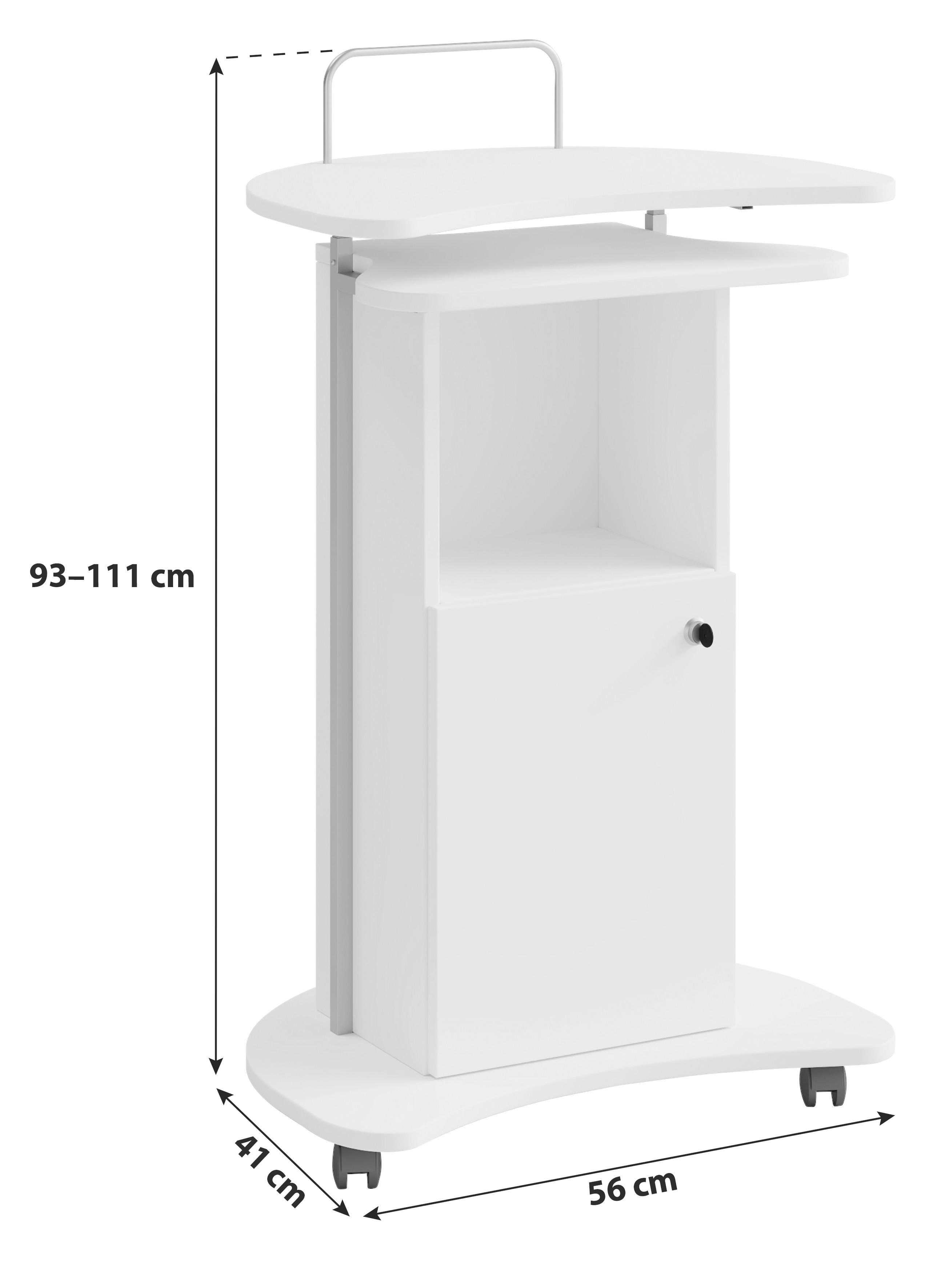 Stoječi Pult Komil, Črna - črna, Basics, leseni material (56/41/93cm) - MID.YOU