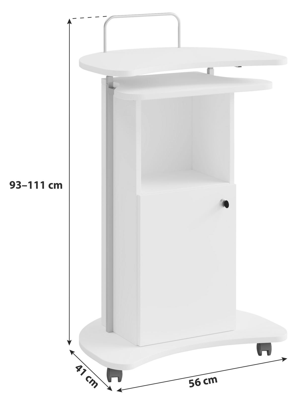 Stoječi Pult Komil, Črna - črna, Basics, leseni material (56/41/93cm) - MID.YOU