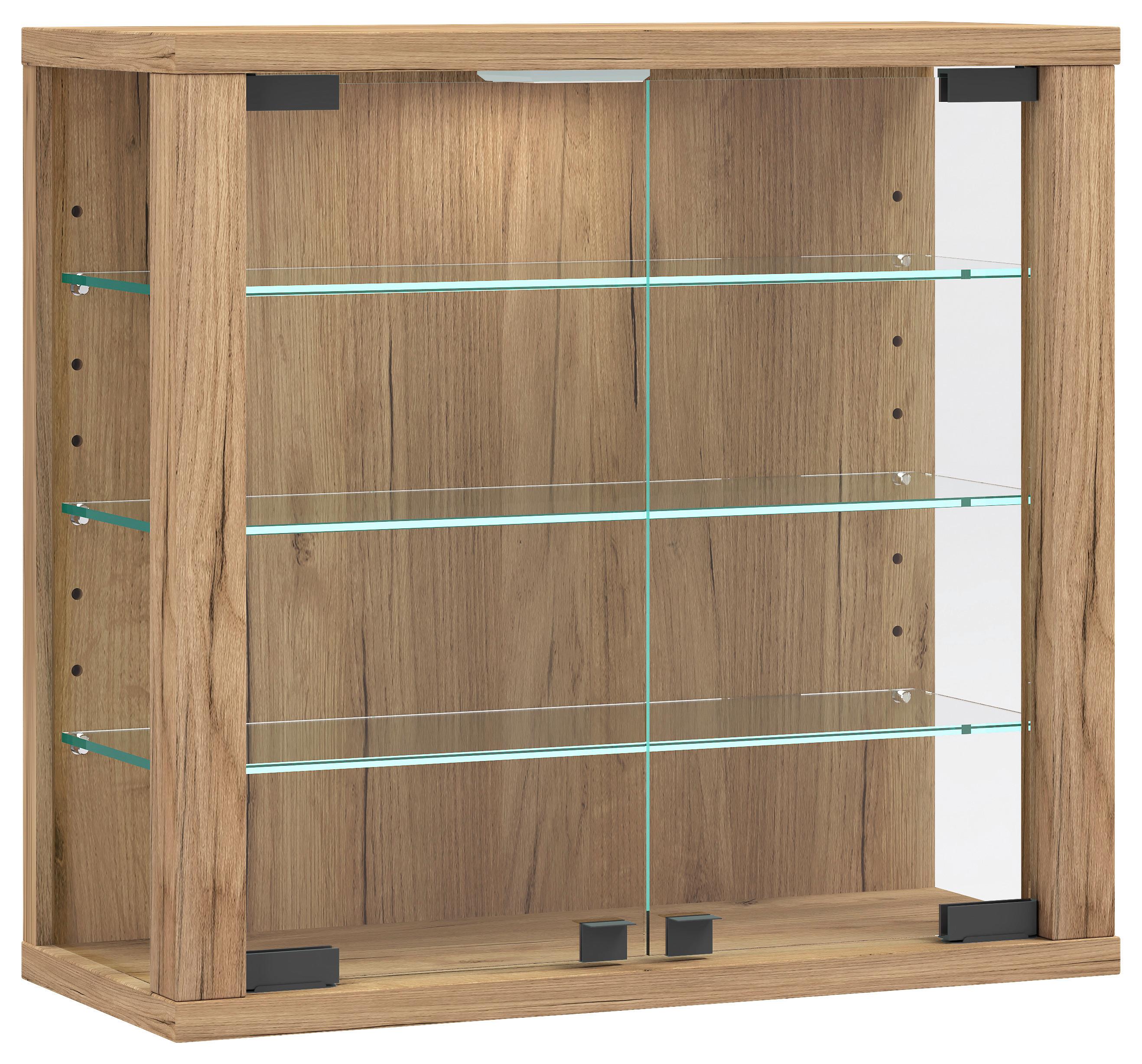 Hängevitrine Vitrosa S - Honigeiche, Design, Glas/Holzwerkstoff (43/40/18cm) - MID.YOU
