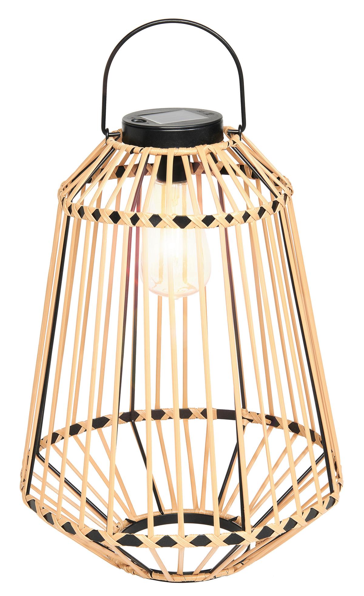 Solarleuchte Kya max. 2 Watt - Schwarz/Naturfarben, Modern, Kunststoff/Metall (28,5cm) - Modern Living