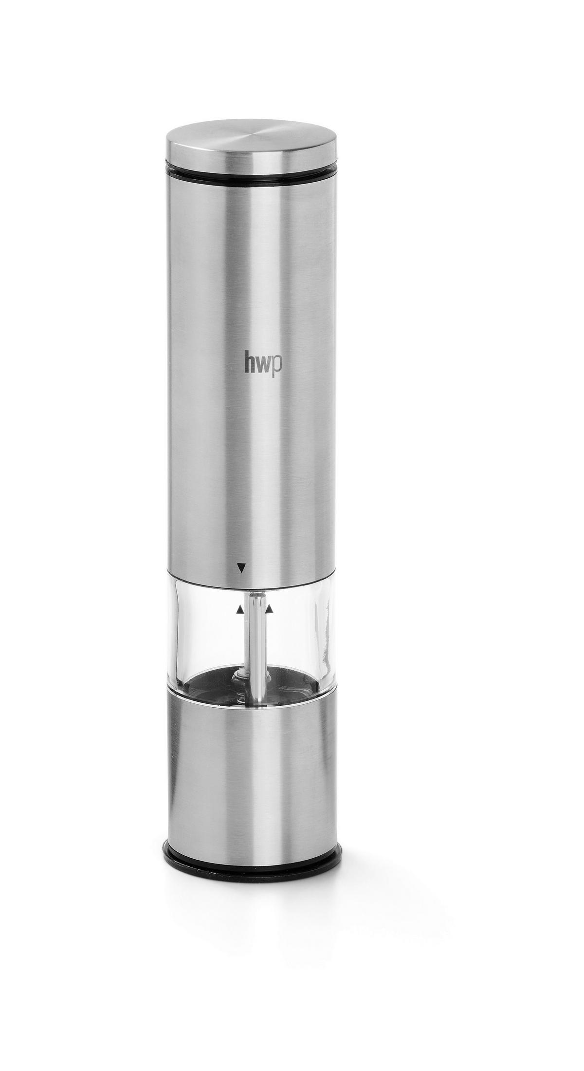 MŁYNEK ELEKTRYCZNY SÓL/PIEPRZ DH-13B - kolor srebrny/przejrzysty, Basics, tworzywo sztuczne/metal (5,2/22cm) - Homeware Profession.