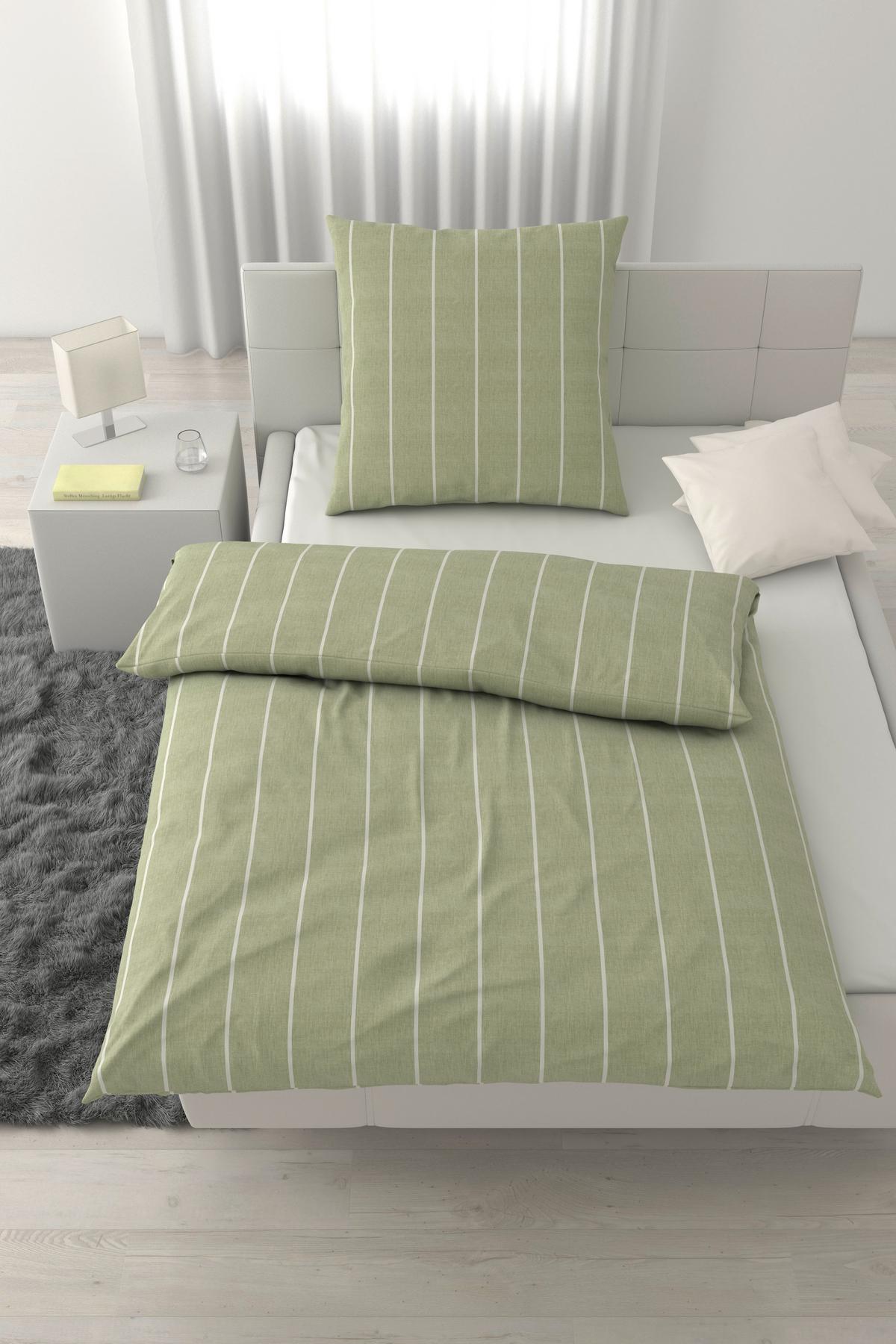 Bettwäsche Tyline Salbeigrün ca. 135x200cm - Salbeigrün, MODERN, Textil (135/200cm) - Mömax