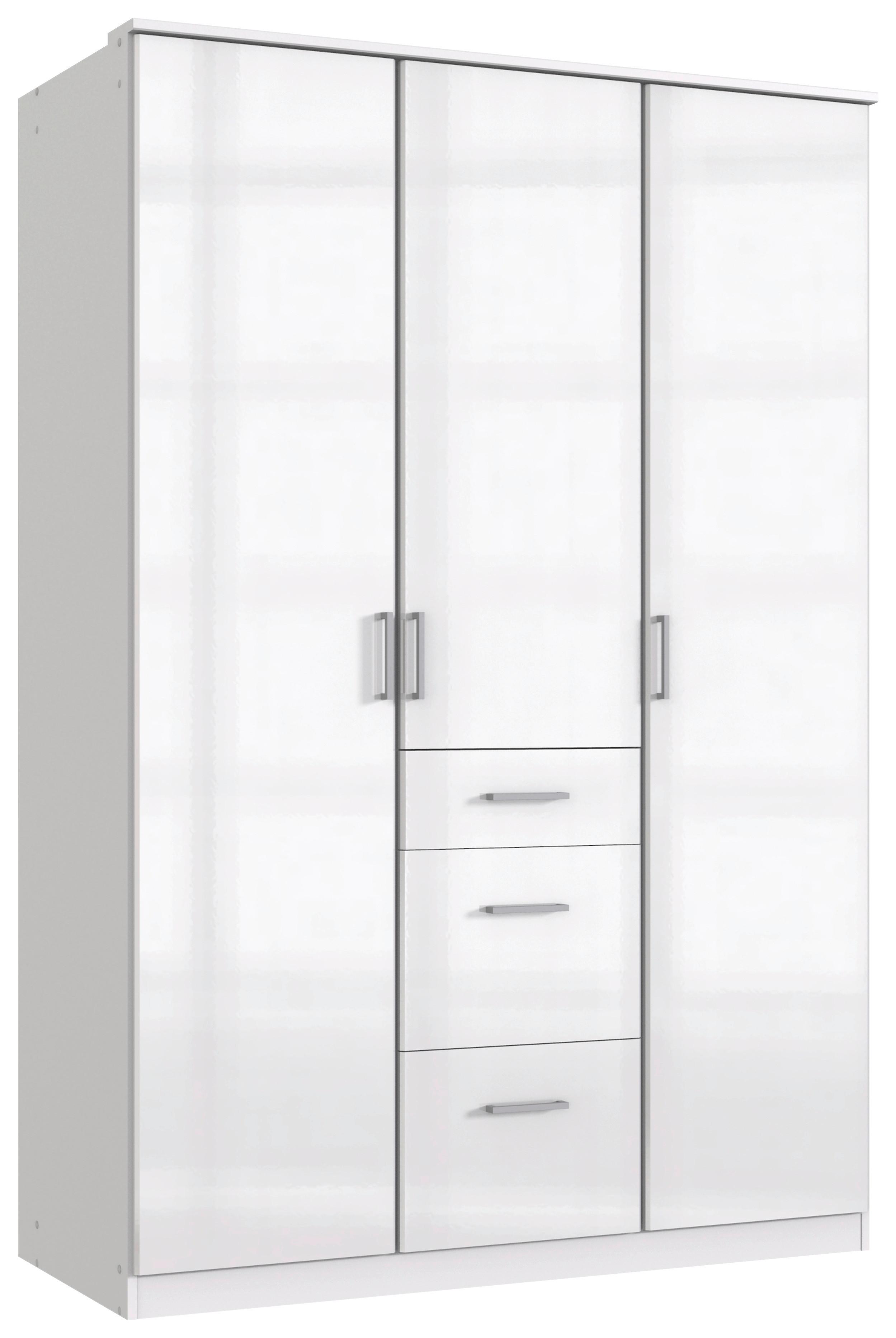 Ormar S Klasičnim Vratima Clack - bijela/bijela visoki sjaj, Basics, drvni materijal (135/199/58cm) - Modern Living