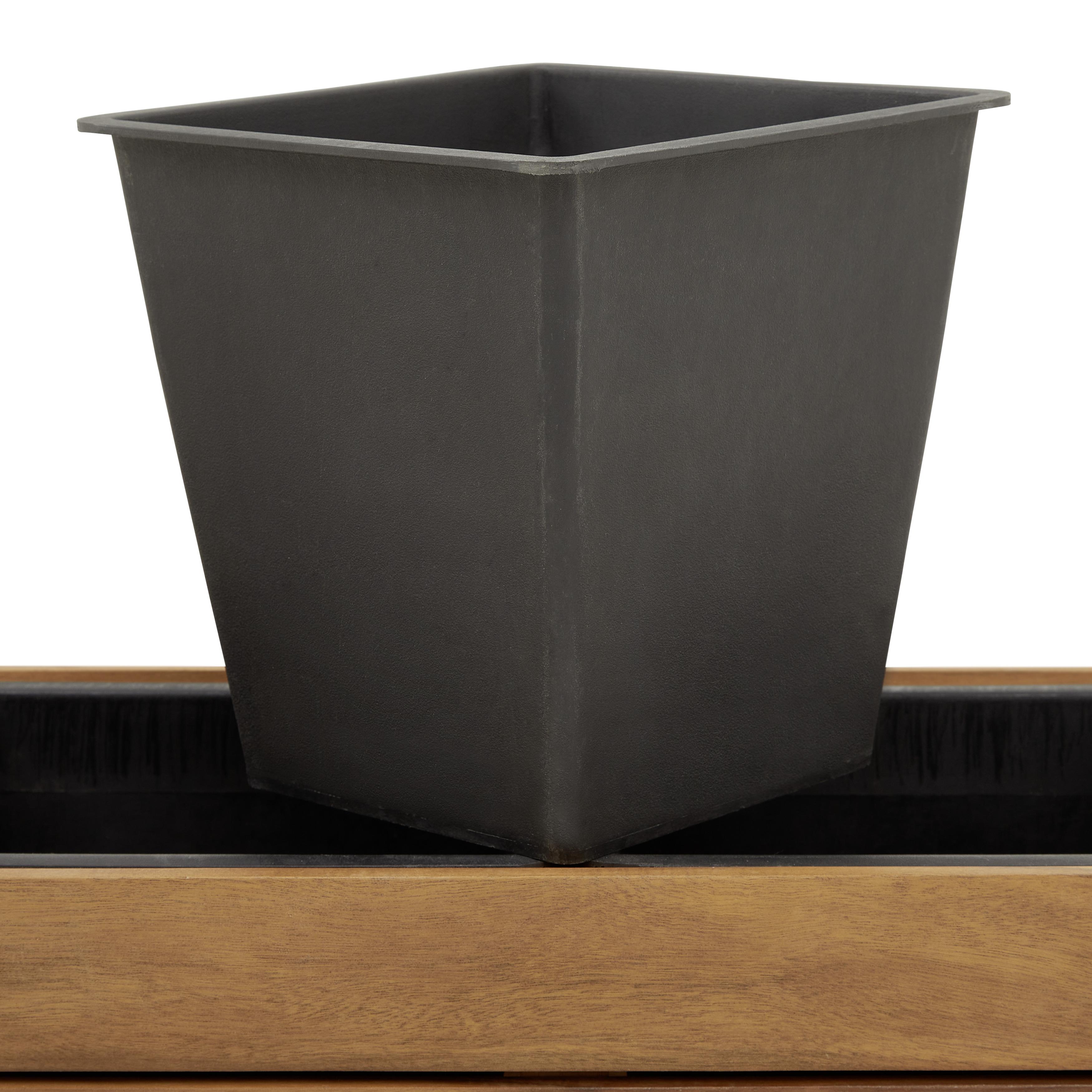 Hochbeet "Marlo", Massivholz aus Akazie - Schwarz/Akaziefarben, MODERN, Holz/Metall (80/75/30cm) - Bessagi Garden