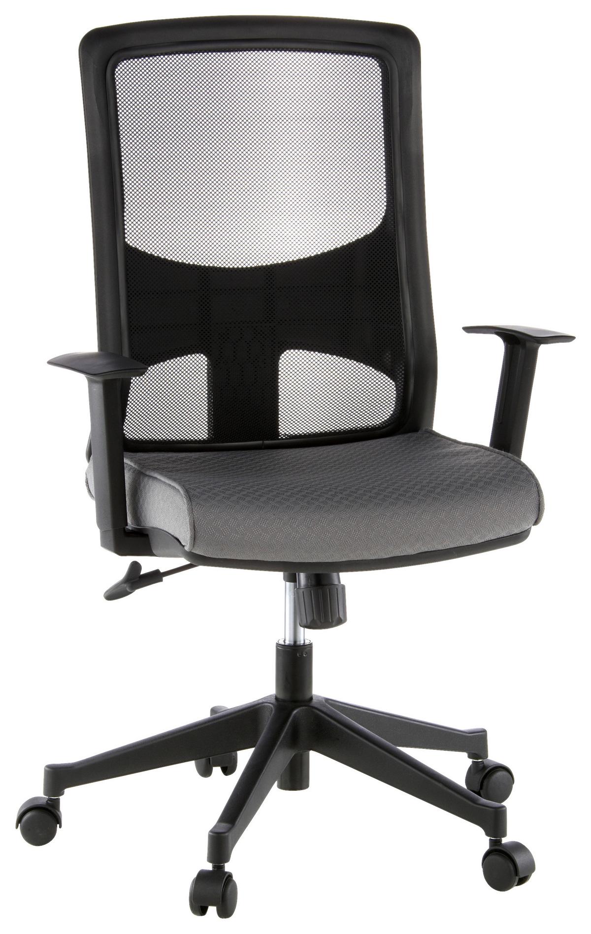 Pisarniški Stol Lavita, Črna, Siva - siva/črna, Moderno, umetna masa/tekstil (57/113/44cm) - MID.YOU