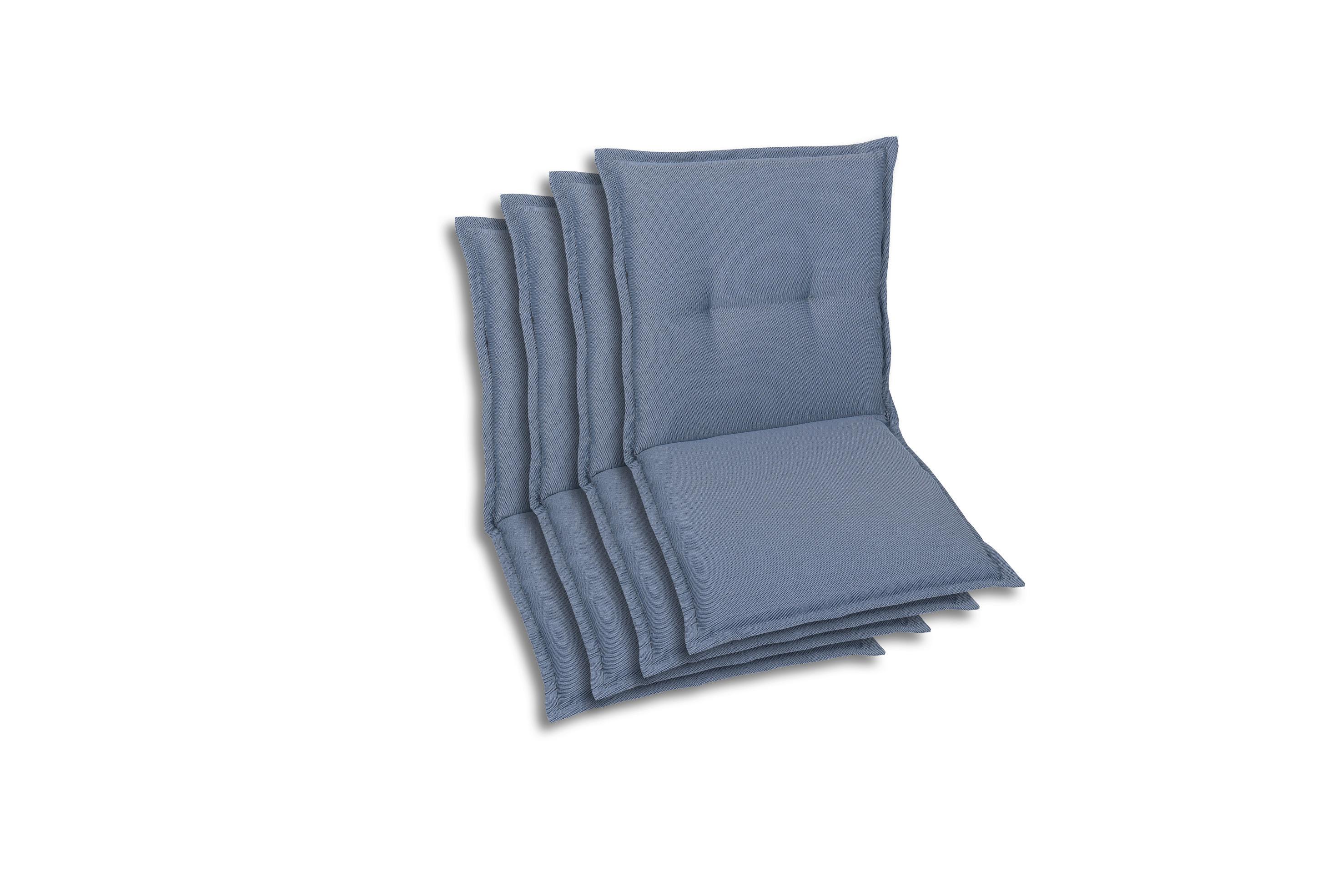 Sesselauflagenset Blau, 4-teilig - Blau, Basics, Textil (50/7/100cm)