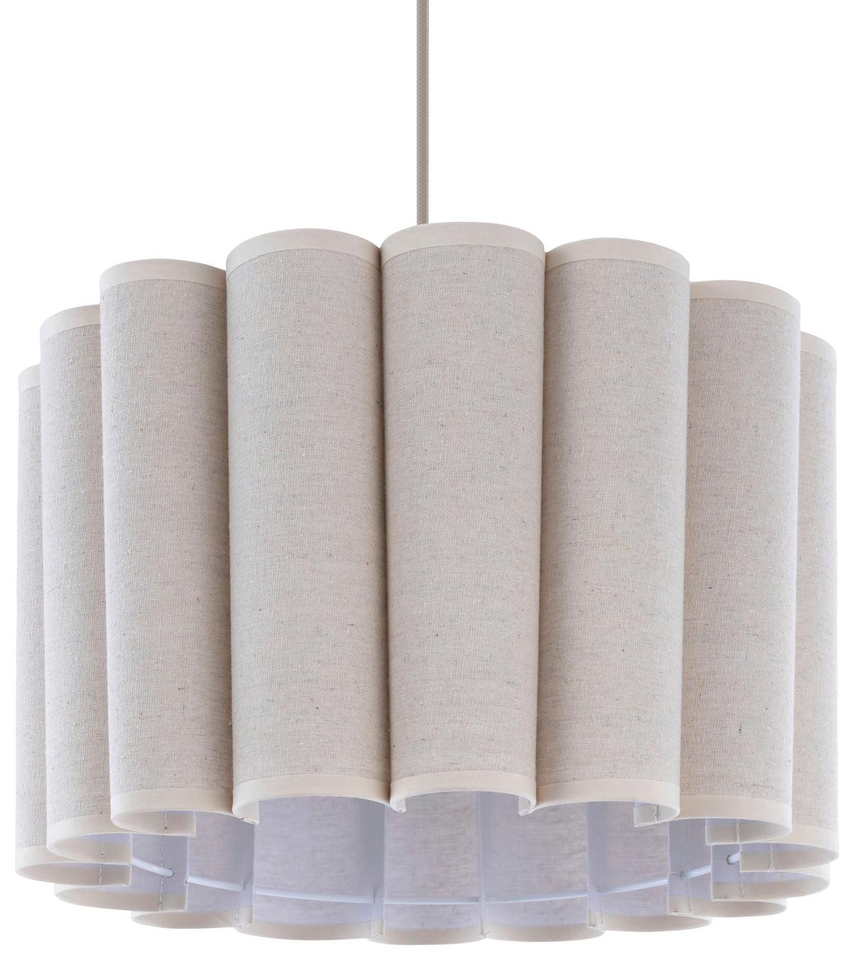 Hängeleuchte Sejla Beige max. 25 Watt - Beige, MODERN, Textil/Metall (40/40/120cm) - Mömax