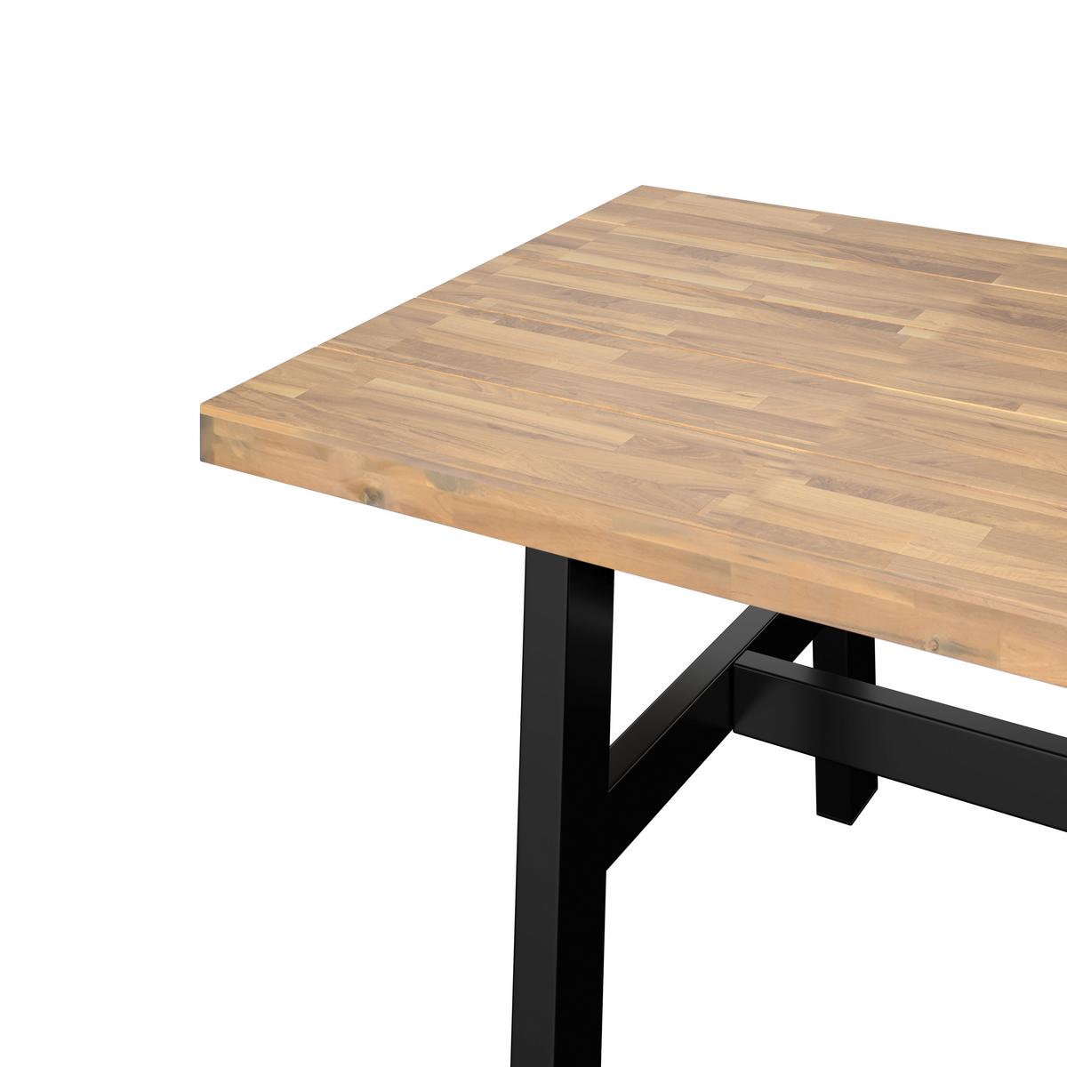 Gartentisch Selma Schwarz/Akaziefarben - Schwarz/Akaziefarben, Modern, Holz/Metall (240/100/75cm) - Mömax