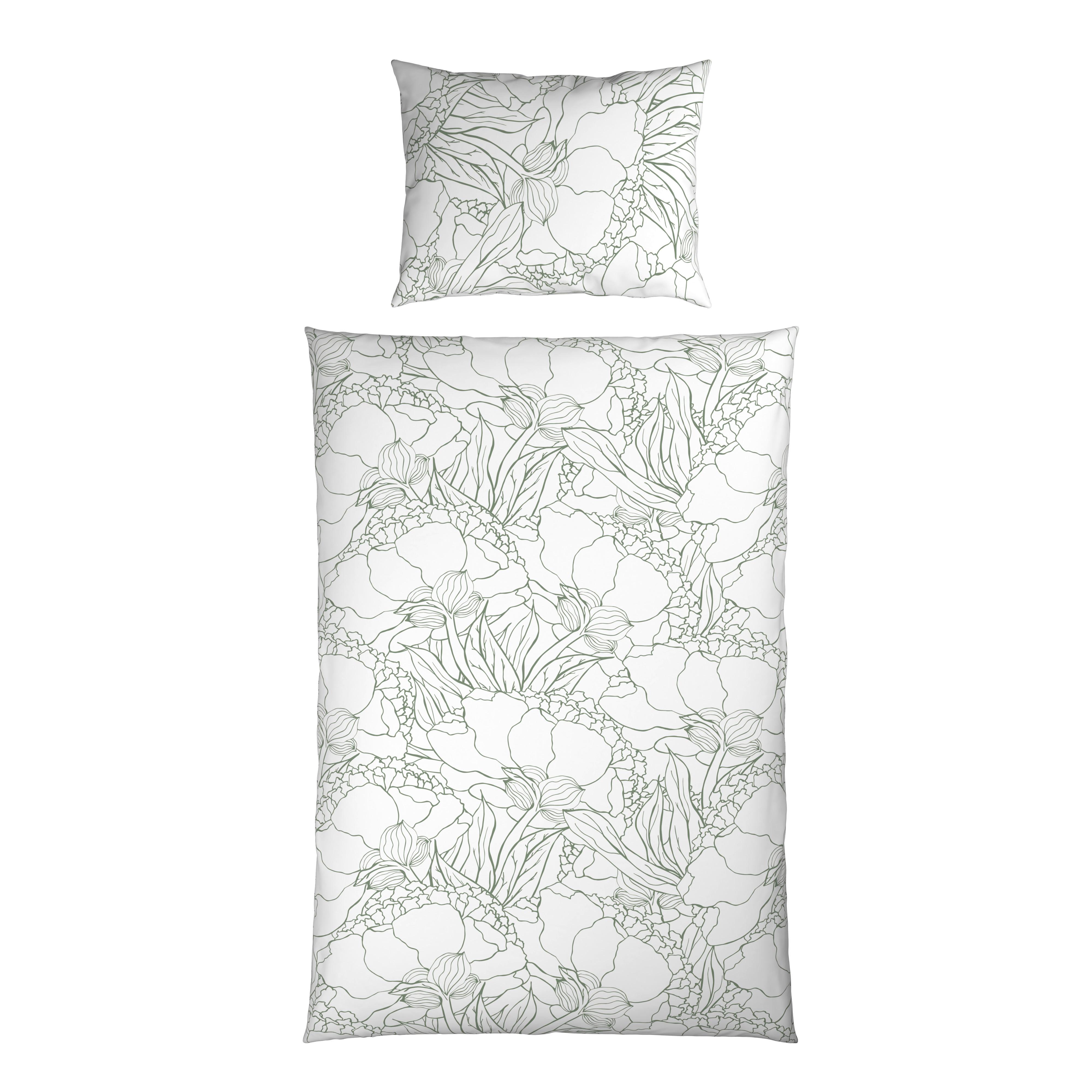 Posteljina Emma 140x200/60x80cm - maslinasto zelena, tekstil (140/200cm) - Mömax