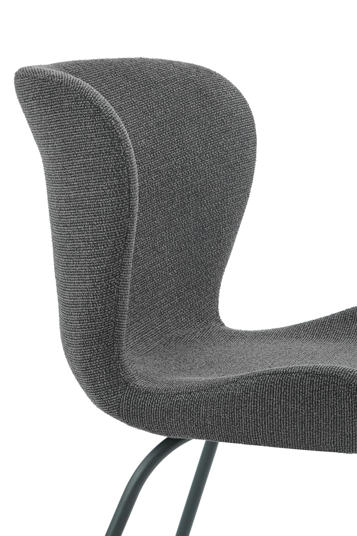 STUHL-SET LAGOS S 2ER-SET - Anthrazit/Grau, MODERN, Textil/Metall (50/83,5/60cm) - MID.YOU