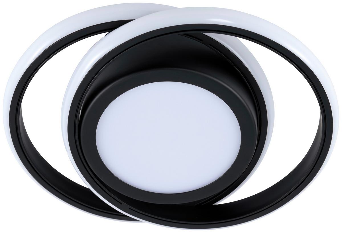 Plafonieră cu LED Numor - negru, Modern, plastic/metal (22,5/18,2/6cm) - Modern Living