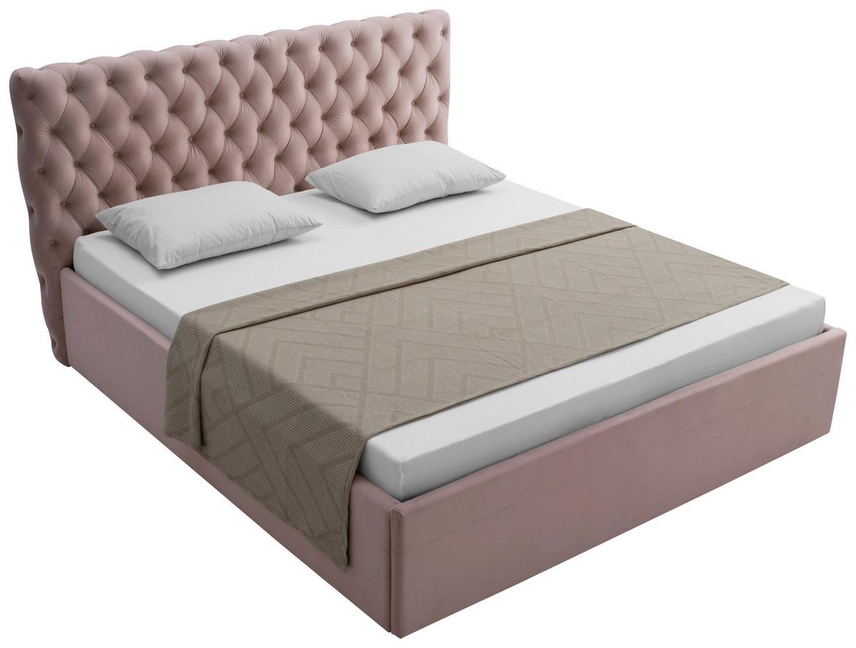 Polsterbett Katar Flieder ca. 160x200cm - Flieder/Schwarz, KONVENTIONELL, Textil (160/200cm) - Mömax