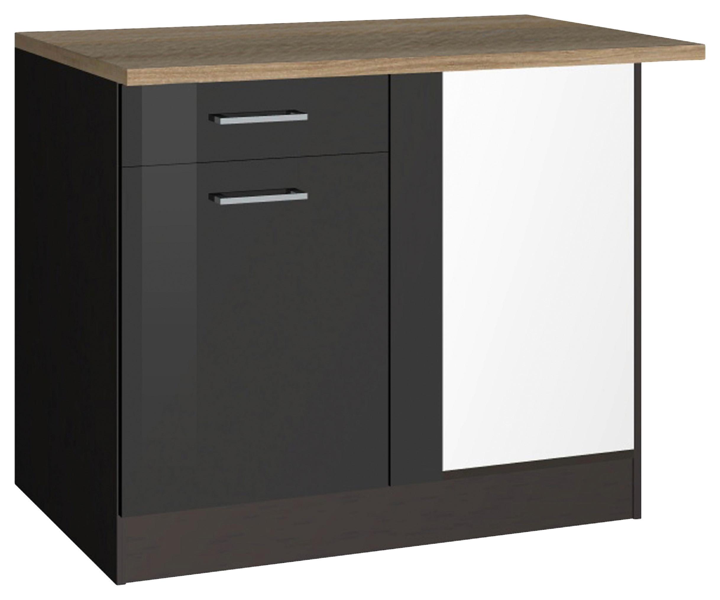 Eckunterschrank Mailand Graphitfarben - Silberfarben/Graphitfarben, MODERN, Holzwerkstoff/Metall (110/85/60cm) - Held