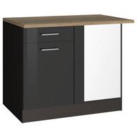 Eckunterschrank Mailand Graphitfarben - Silberfarben/Graphitfarben, MODERN, Holzwerkstoff/Metall (110/85/60cm) - Held