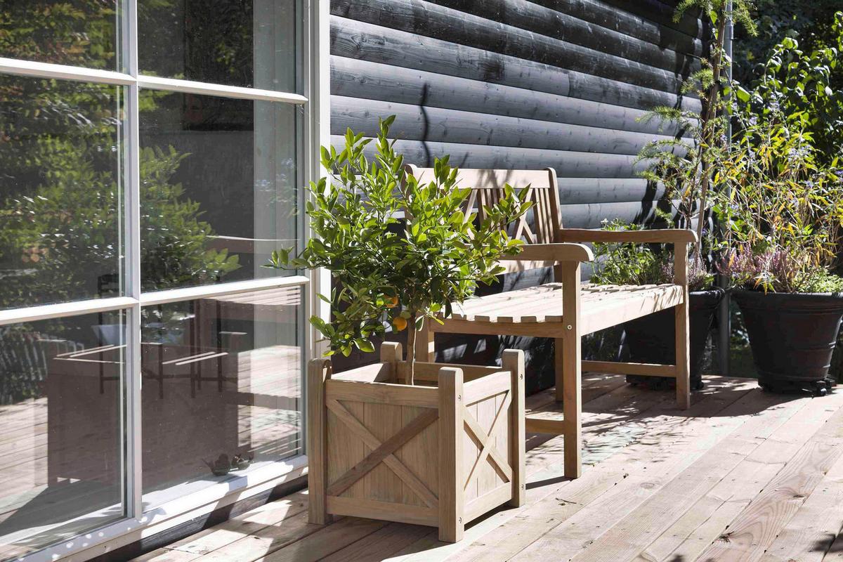 Gartenbank Rosenborg - Naturfarben/Teakfarben, Natur, Holz (58/89/120cm) - Gardenson