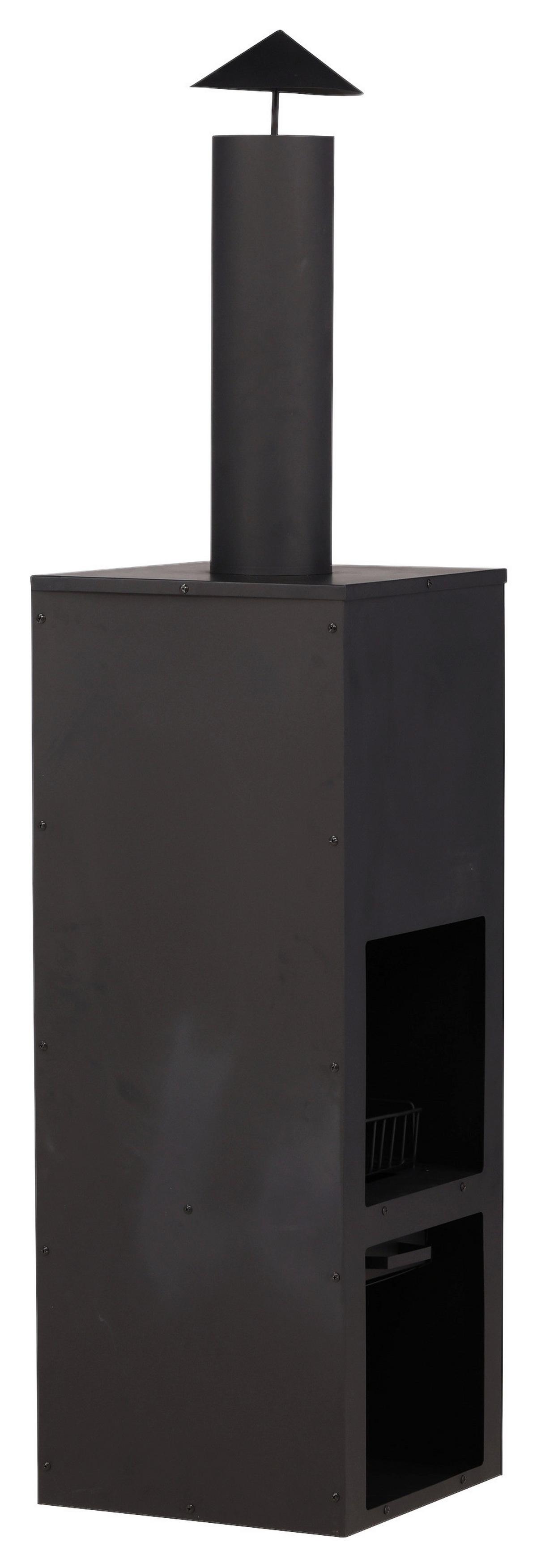 Feuerstelle Makarima ca. 45x199x45 cm Schwarz - Schwarz, KONVENTIONELL, Metall (45/199/45cm) - Gardenson